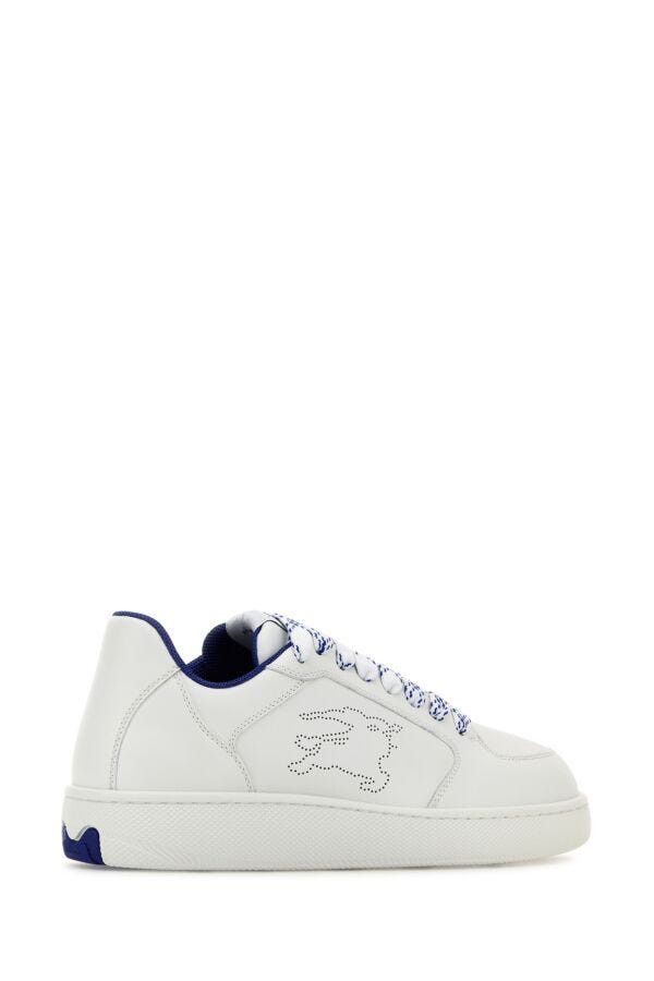Burberry White Leather Stock Sneakers Size US 7 / IT 37 - 5 Thumbnail