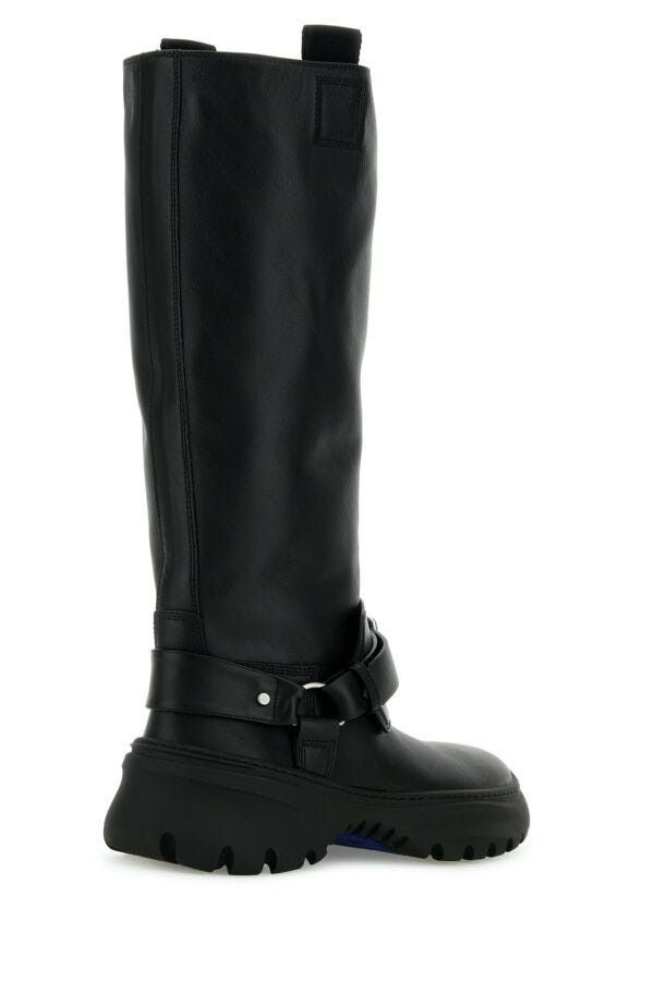 Burberry Black Leather Stomp Boots Size US 8.5 / IT 38.5 - 5 Thumbnail