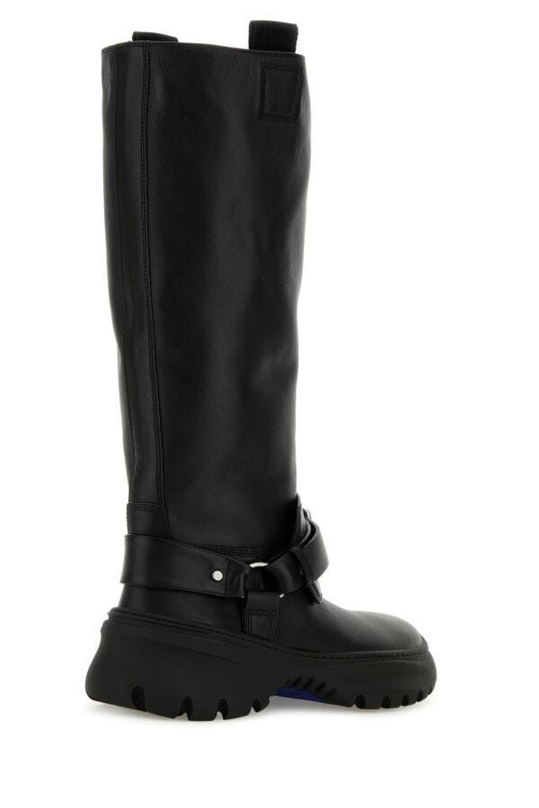 Burberry Black Leather Stomp Boots Size US 9 / IT 39 - 5 Thumbnail