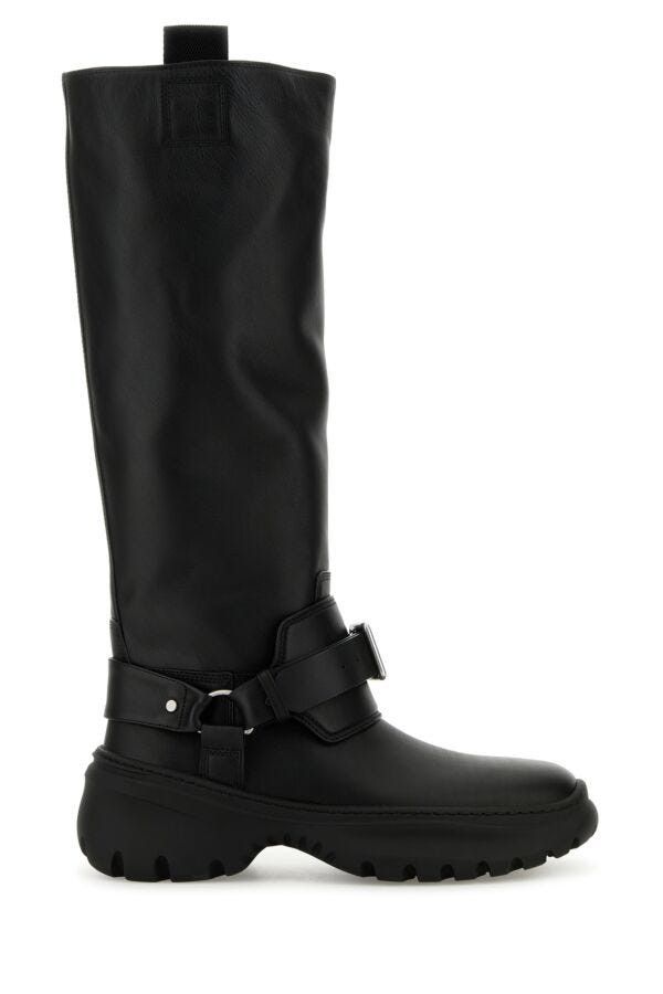 Burberry Black Leather Stomp Boots Size US 9 / IT 39 - 3 Thumbnail