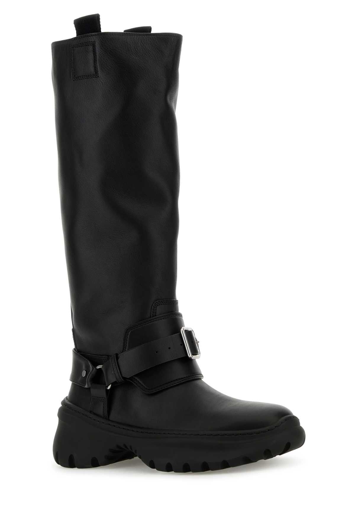 Burberry Black Leather Stomp Boots Size US 11 / IT 41 - 2 Thumbnail