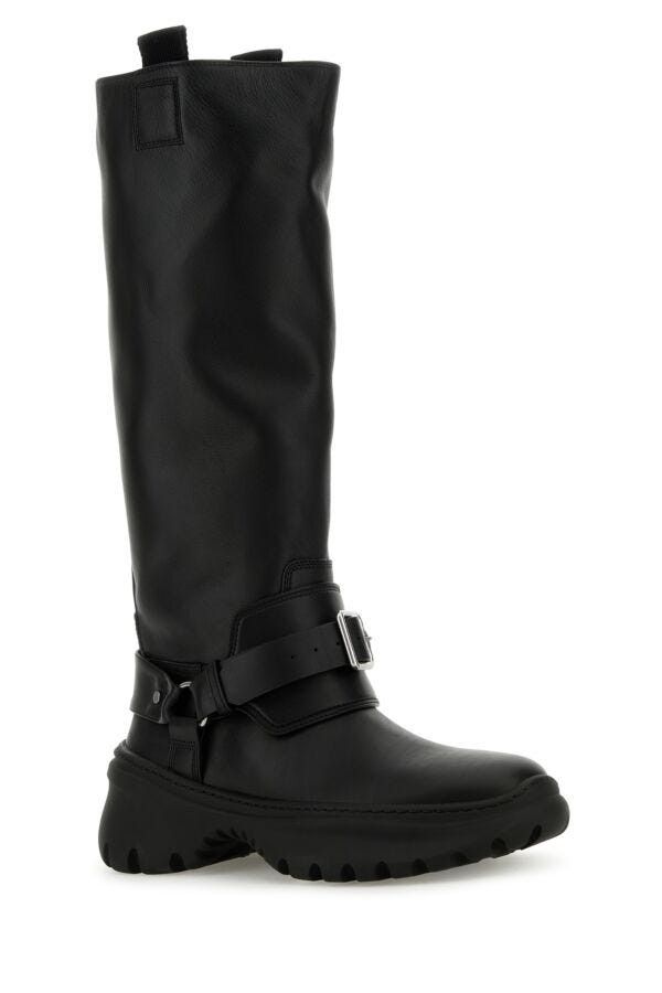 Burberry Black Leather Stomp Boots Size US 11 / IT 41 - 4 Thumbnail
