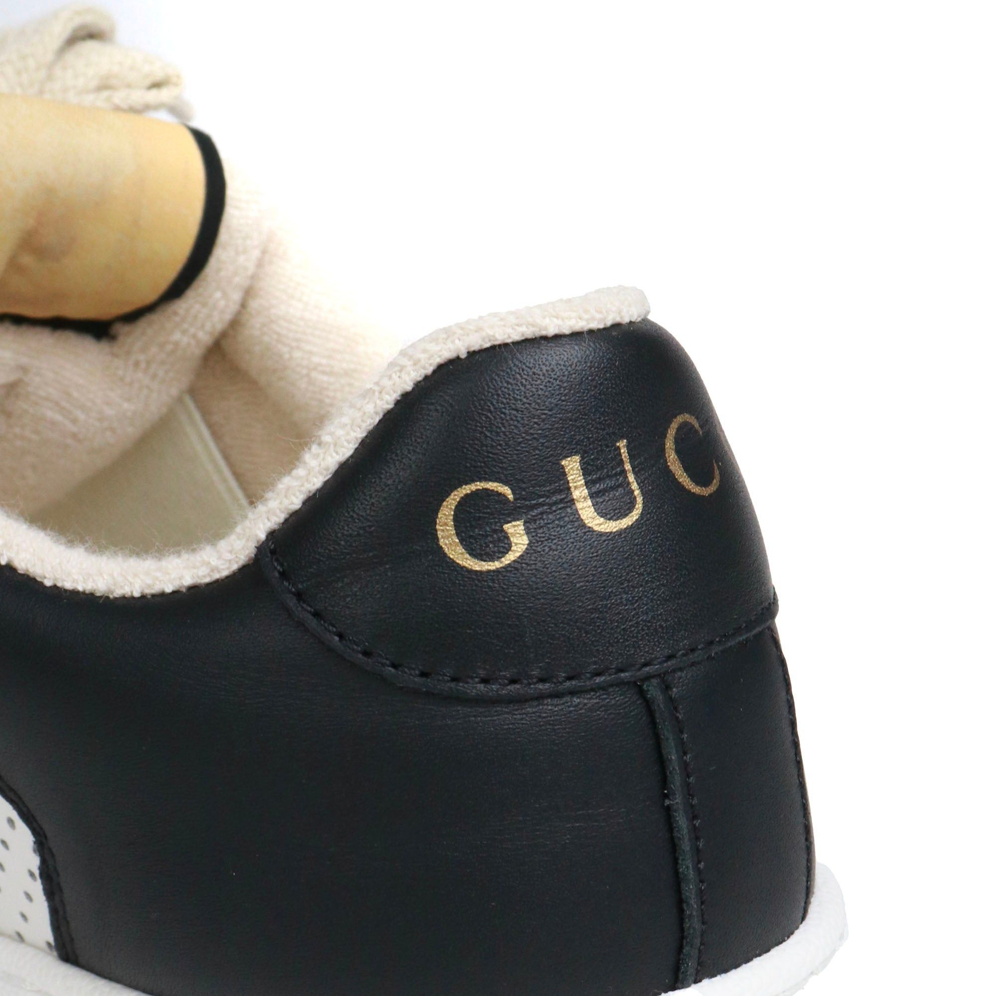 Gucci GUCCI - Gucci Screener sneakers with laces in black leather (T35.5) Size US 4.5 / IT 34.5 - 4 Thumbnail