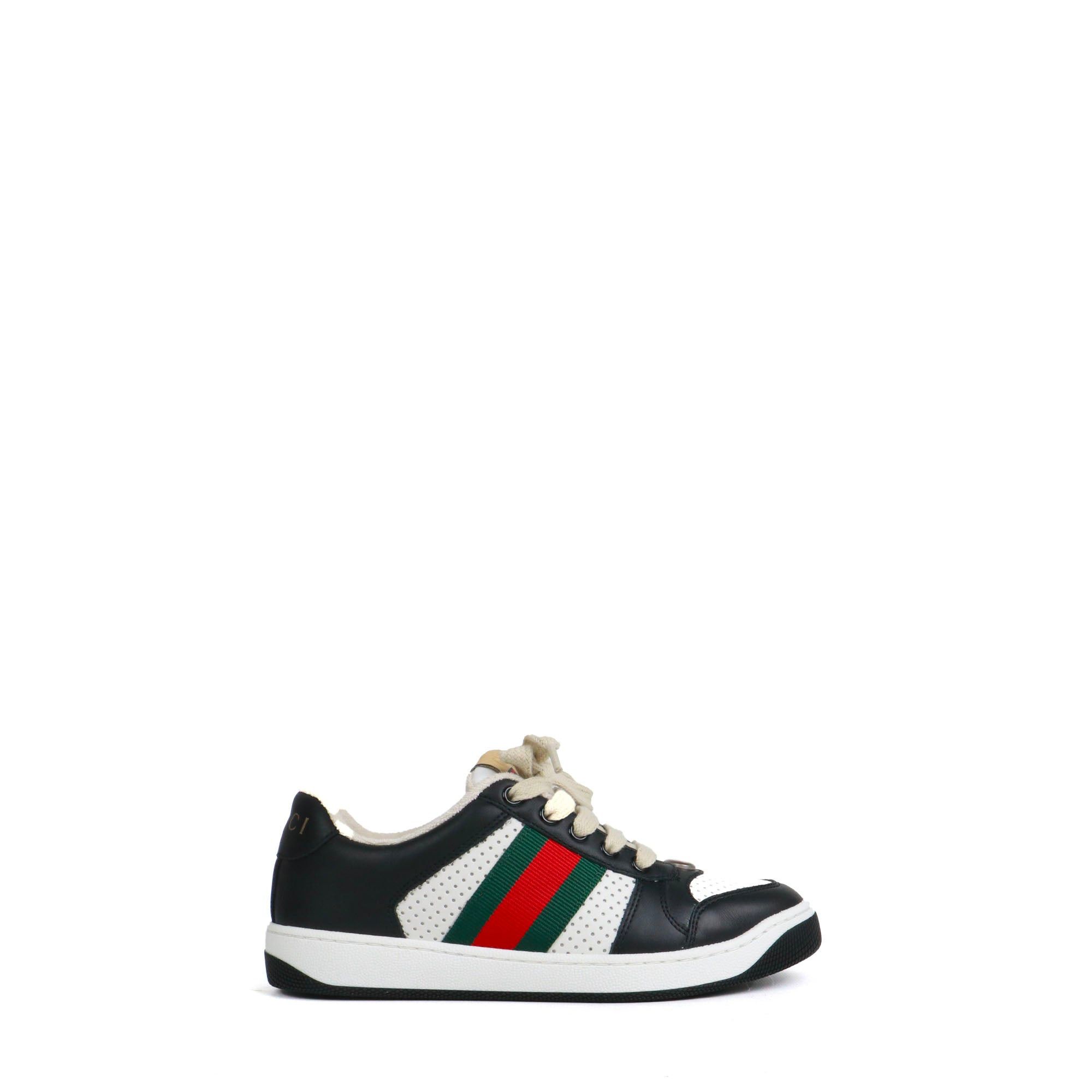 Gucci GUCCI - Gucci Screener sneakers with laces in black leather (T35.5) Size US 4.5 / IT 34.5 - 2 Thumbnail