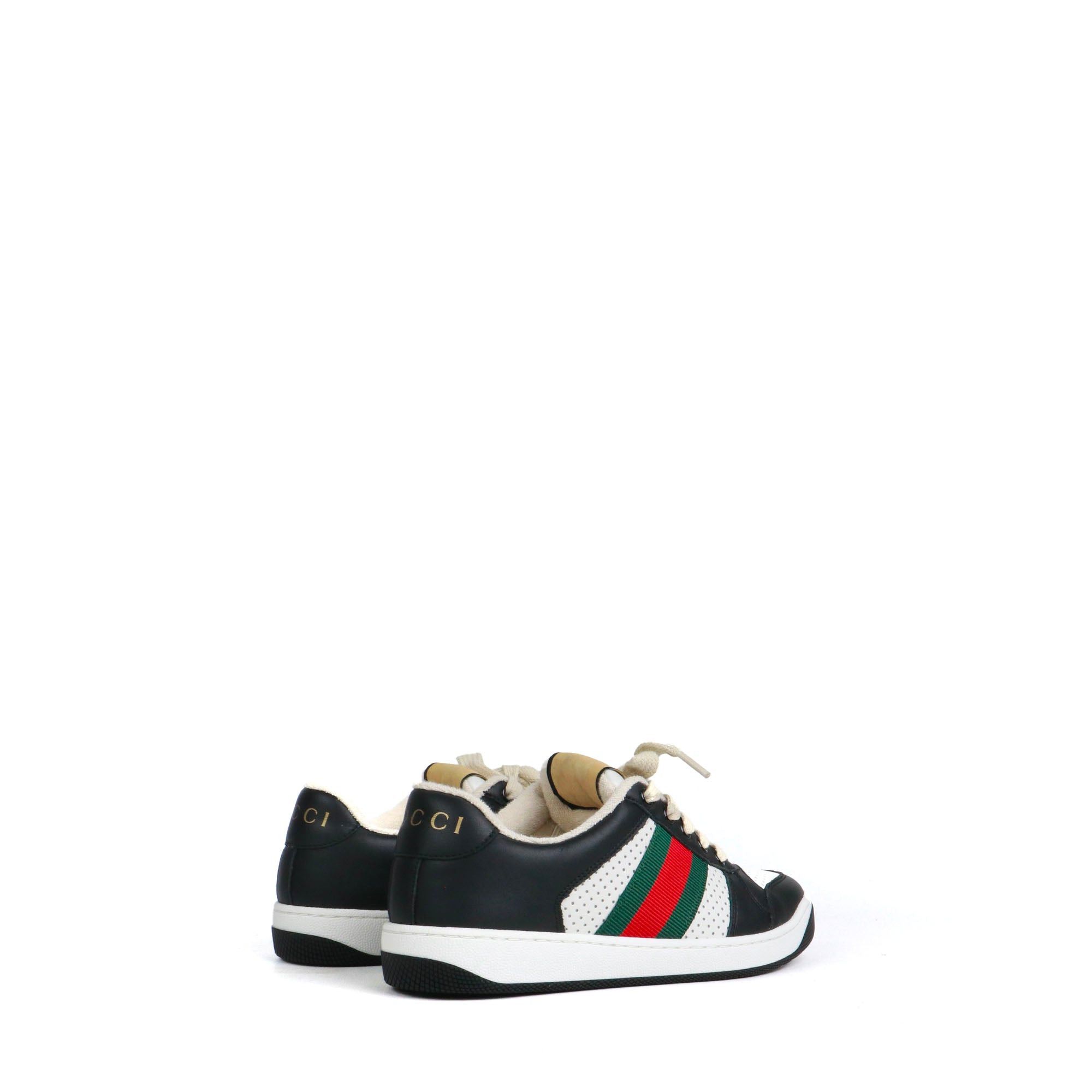 Gucci GUCCI - Gucci Screener sneakers with laces in black leather (T35.5) Size US 4.5 / IT 34.5 - 3 Thumbnail