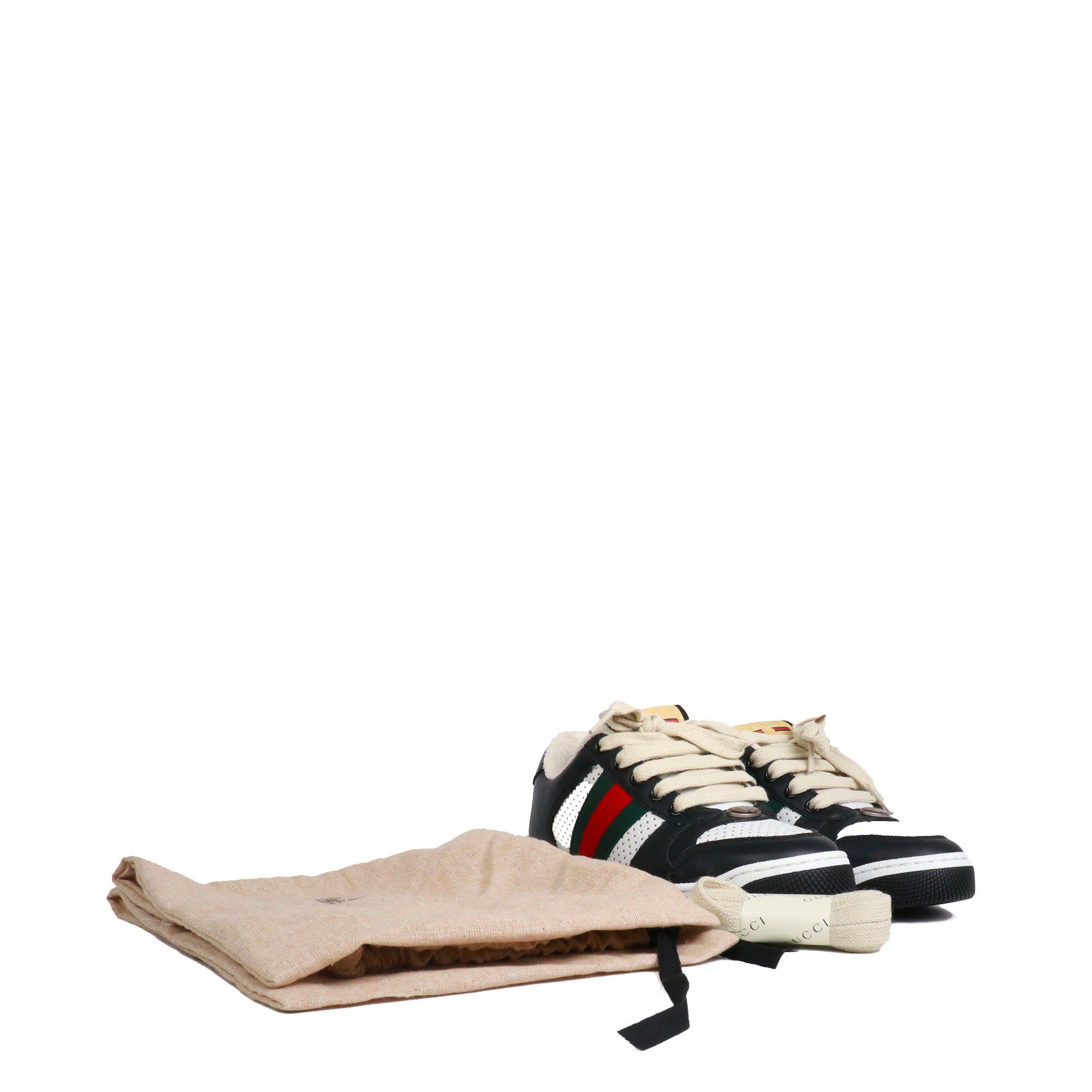 Gucci GUCCI - Gucci Screener sneakers with laces in black leather (T35.5) Size US 4.5 / IT 34.5 - 10 Thumbnail
