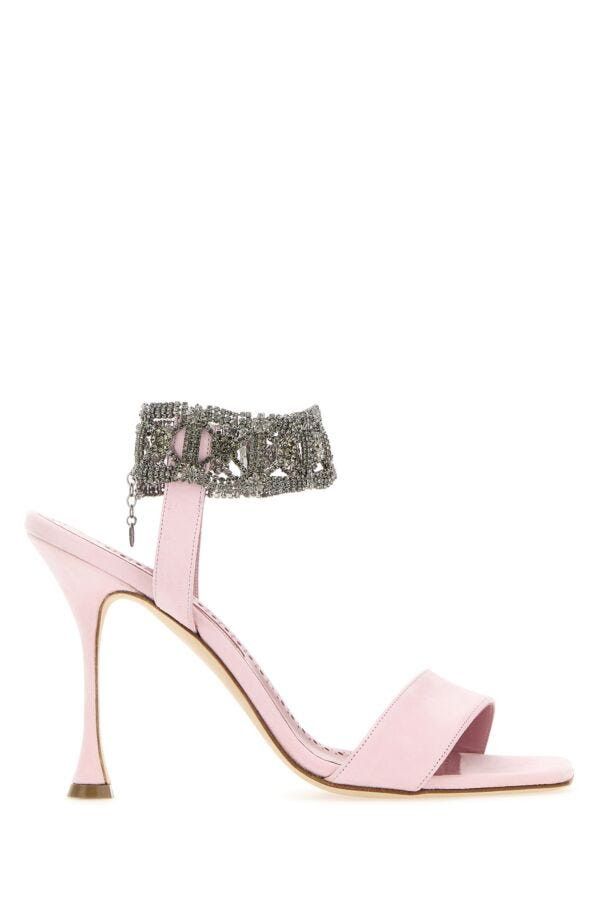 Manolo Blahnik Pastel Pink Suede Lierasan Sandals Size US 6 / IT 36 - 3 Thumbnail