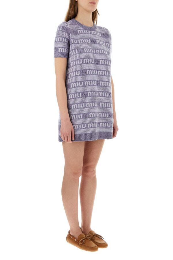 ワンピース MIU MIU Embroidered Wool Blend Mini Sweater Dress Miu Miu Embroidered Wool Blend Mini Sweater Dress | Grailed