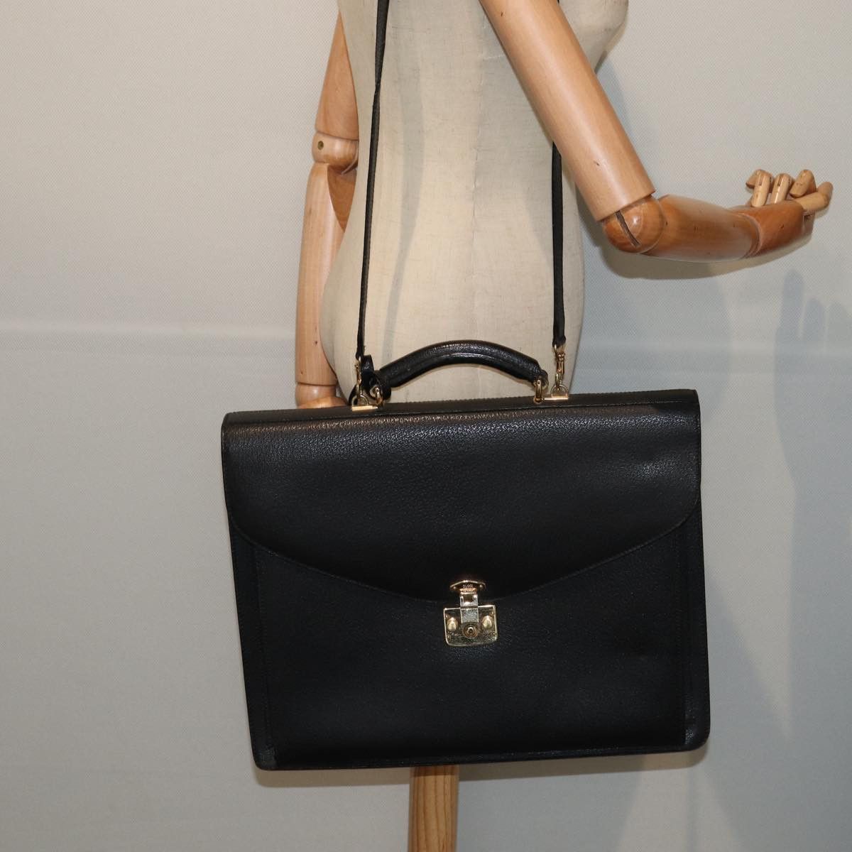 Gucci Black Leather Briefcase Bag (Pre-Owned) Size ONE SIZE - 7 Thumbnail