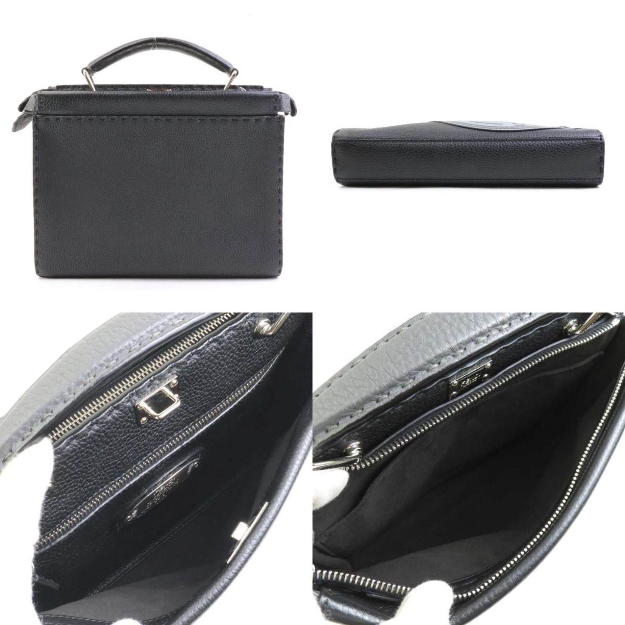 Fendi FENDI Handbag Shoulder Bag Peekaboo Fit Leather Black Grey Silver Men's 7V42-BH e59112a Size ONE SIZE - 3 Thumbnail