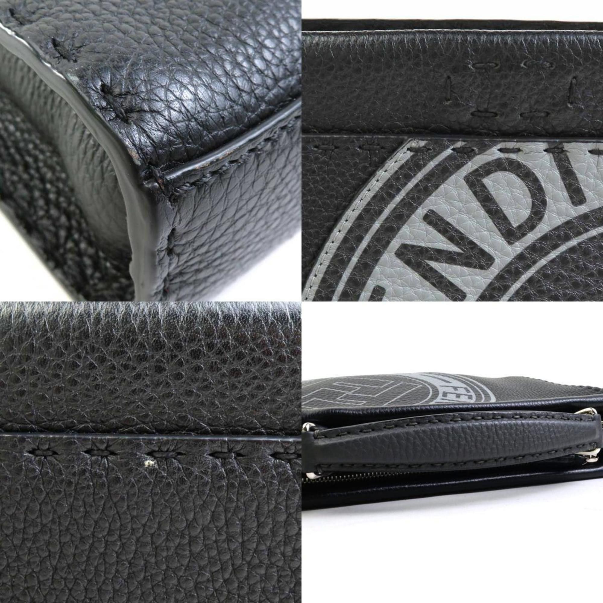 Fendi FENDI Handbag Shoulder Bag Peekaboo Fit Leather Black Grey Silver Men's 7V42-BH e59112a Size ONE SIZE - 4 Thumbnail
