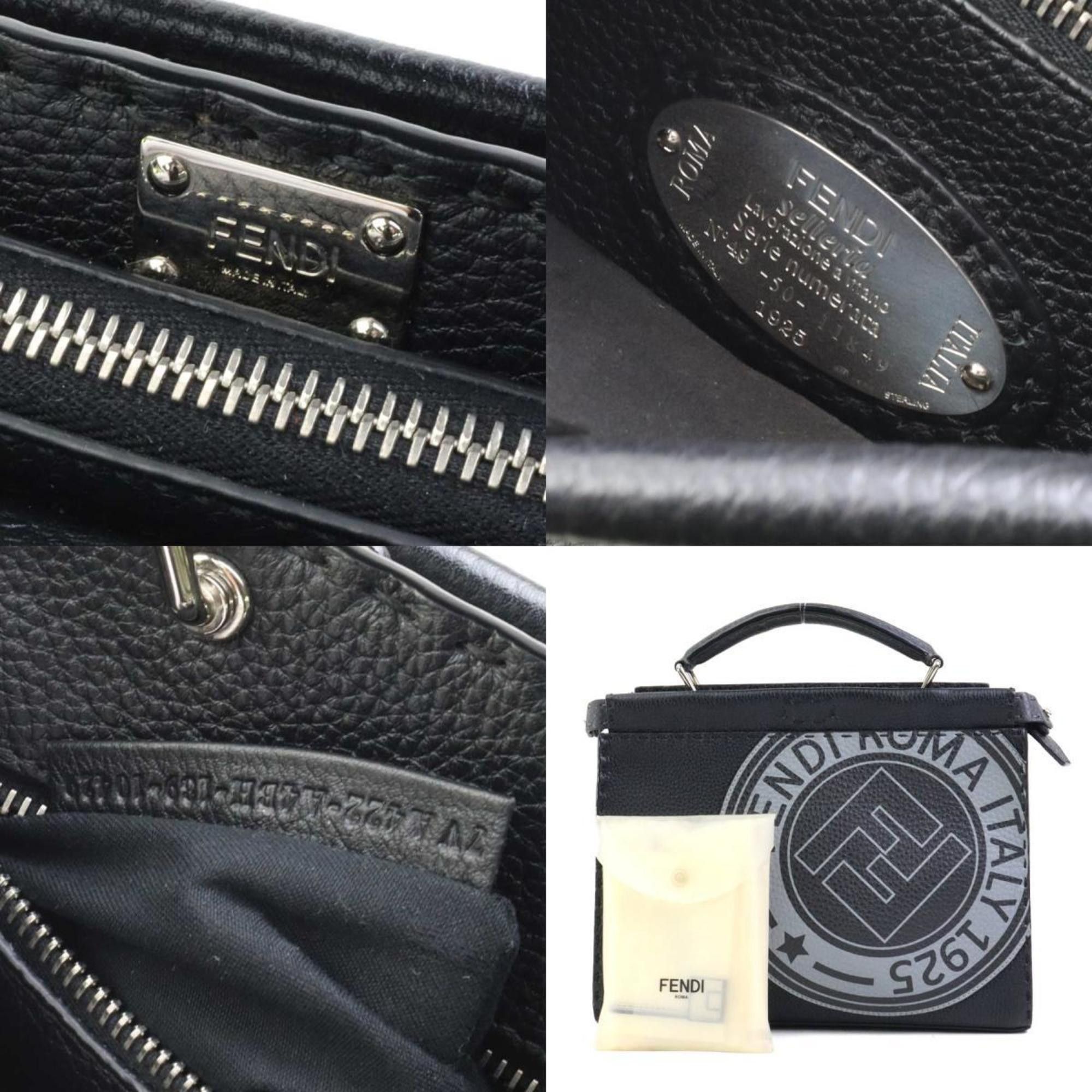 Fendi FENDI Handbag Shoulder Bag Peekaboo Fit Leather Black Grey Silver Men's 7V42-BH e59112a Size ONE SIZE - 5 Thumbnail