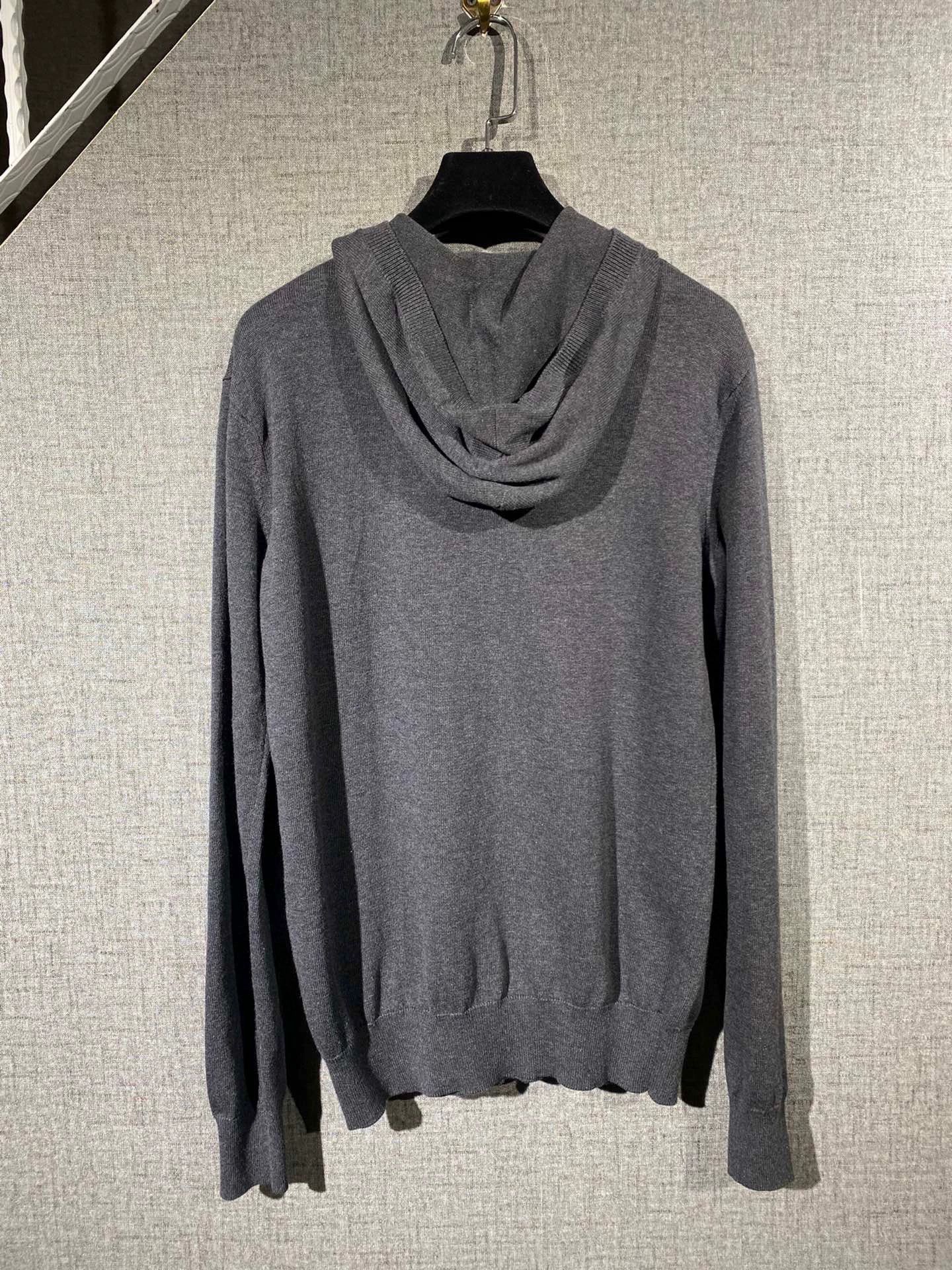 Saint Laurent Paris Saint Laurent Paris Grey logo knitted hoodie Size US S / EU 44-46 / 1 - 2 Thumbnail