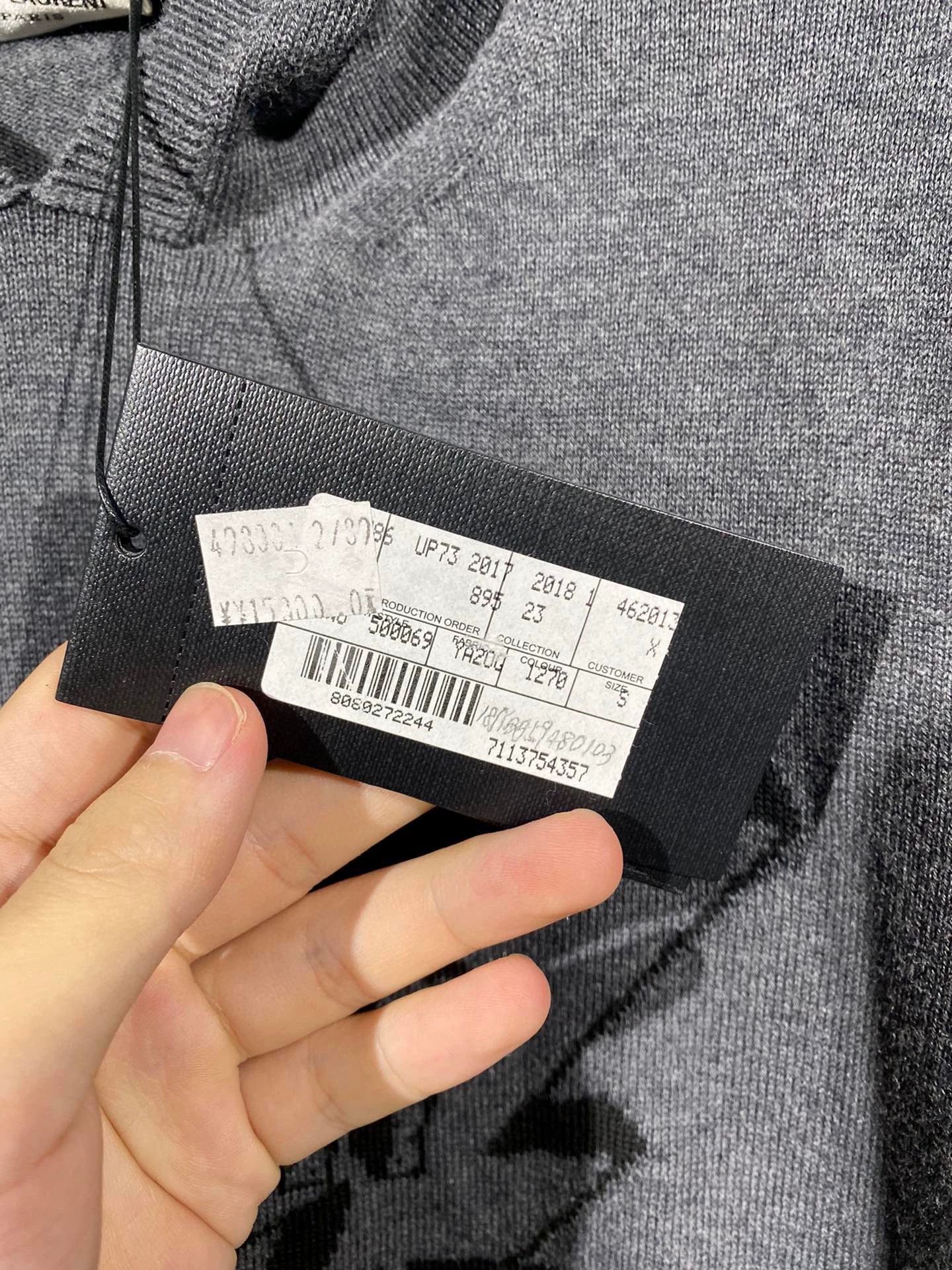 Saint Laurent Paris Saint Laurent Paris Grey logo knitted hoodie Size US S / EU 44-46 / 1 - 4 Thumbnail