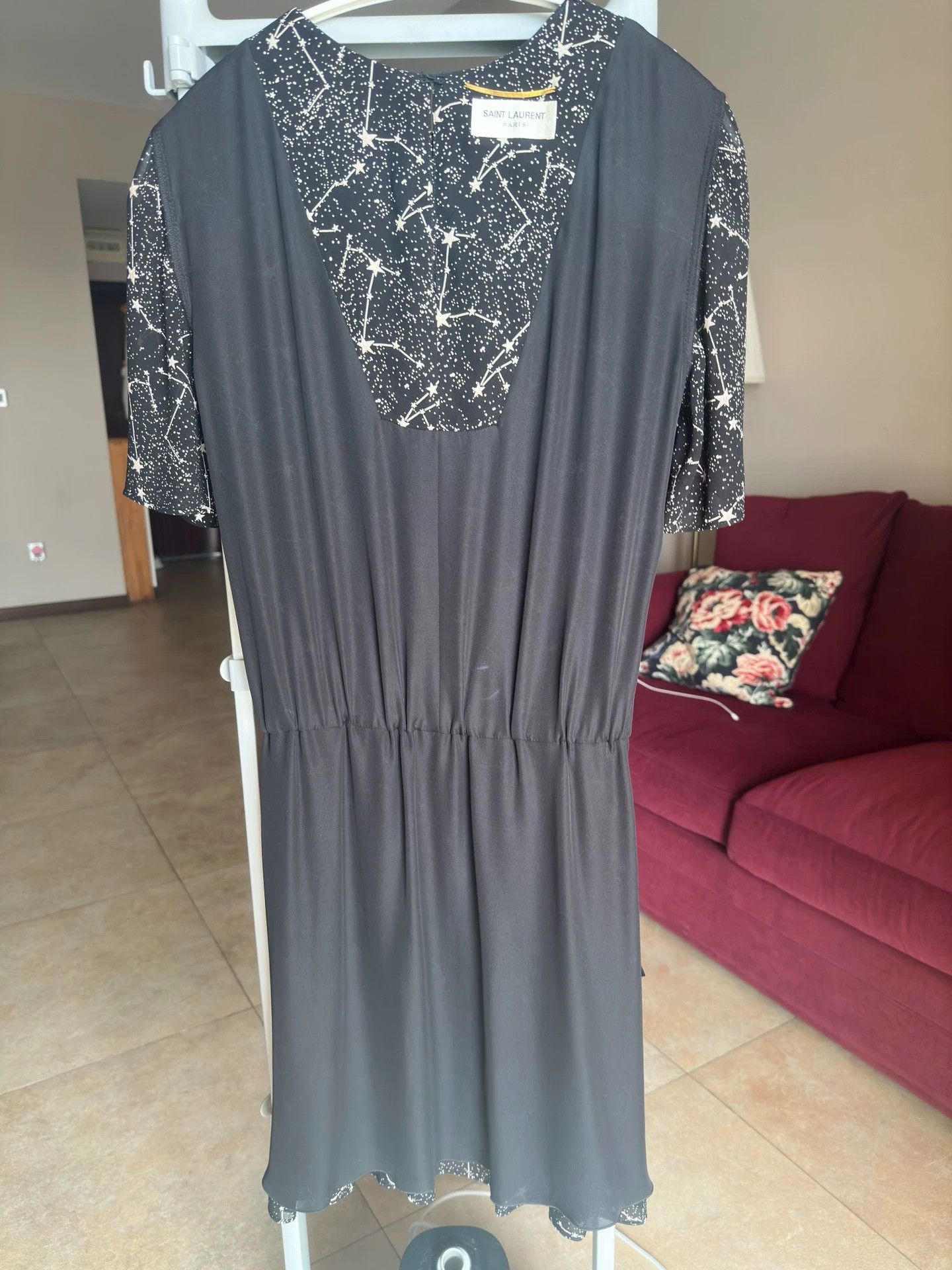 Saint Laurent Paris Saint Laurent Paris Constellation double-layer mulberry silk dress Size US 38 / EU 54 - 7 Thumbnail