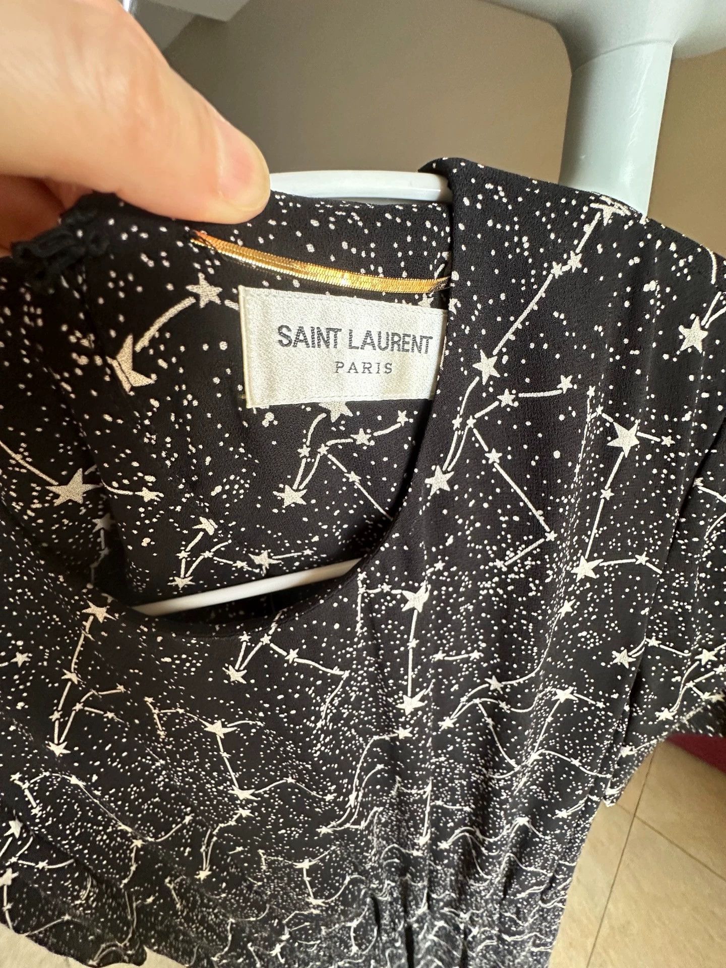 Saint Laurent Paris Saint Laurent Paris Constellation double-layer mulberry silk dress Size US 38 / EU 54 - 3 Thumbnail