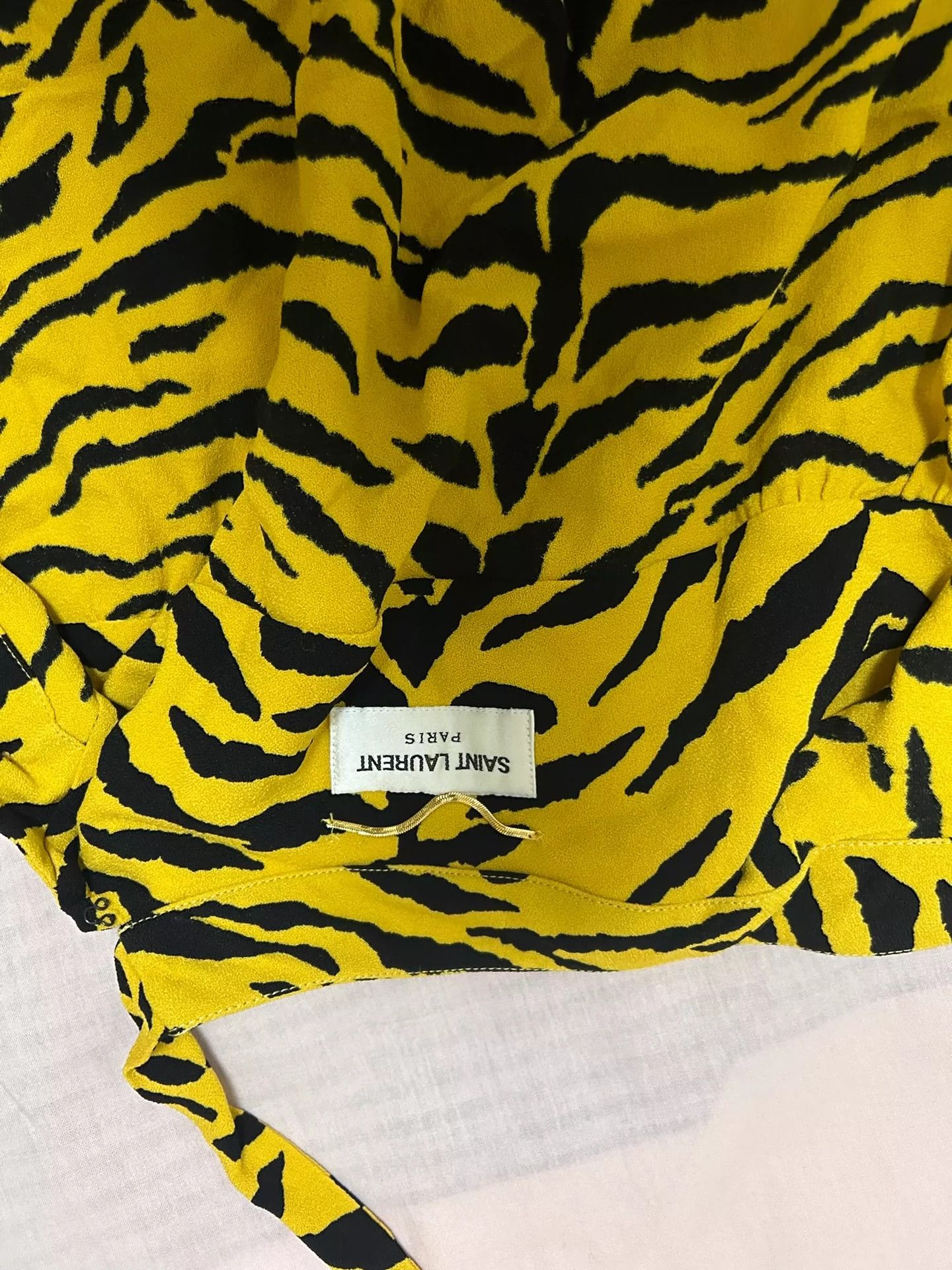 Saint Laurent Paris Saint Laurent Paris Yellow wrapped dress Size US 36 / EU 52 - 3 Thumbnail