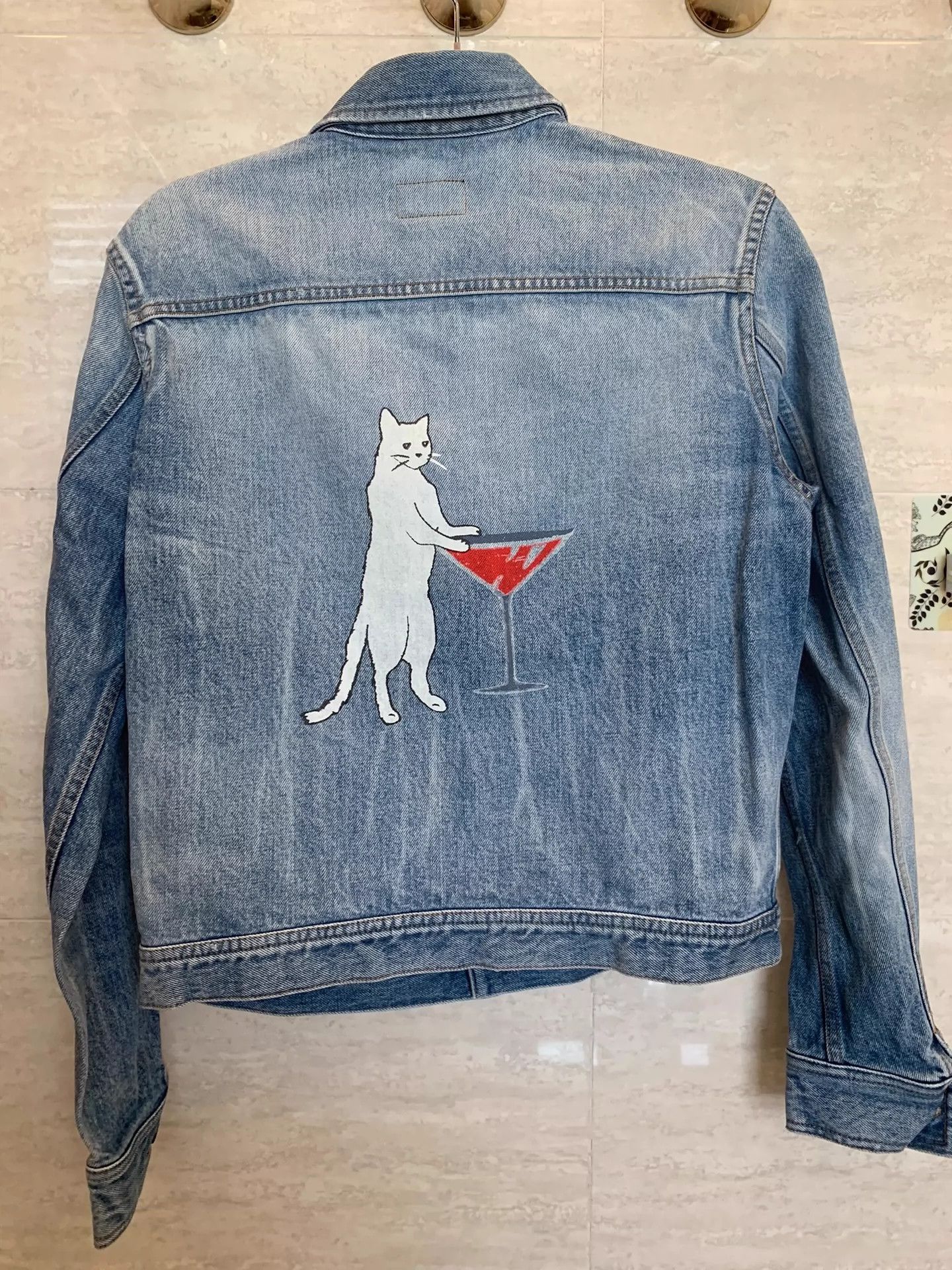 Saint Laurent Paris Saint Laurent Paris Women's cat denim jacket Size US XS / EU 42 / 0 - 2 Thumbnail