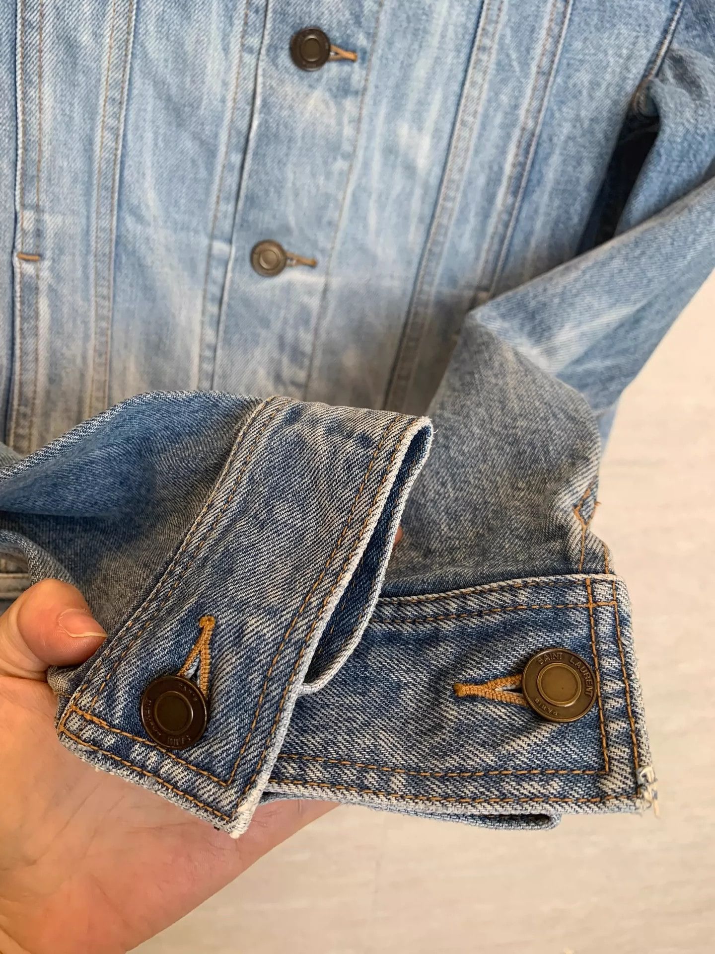 Saint Laurent Paris Saint Laurent Paris Women's cat denim jacket Size US XS / EU 42 / 0 - 6 Thumbnail