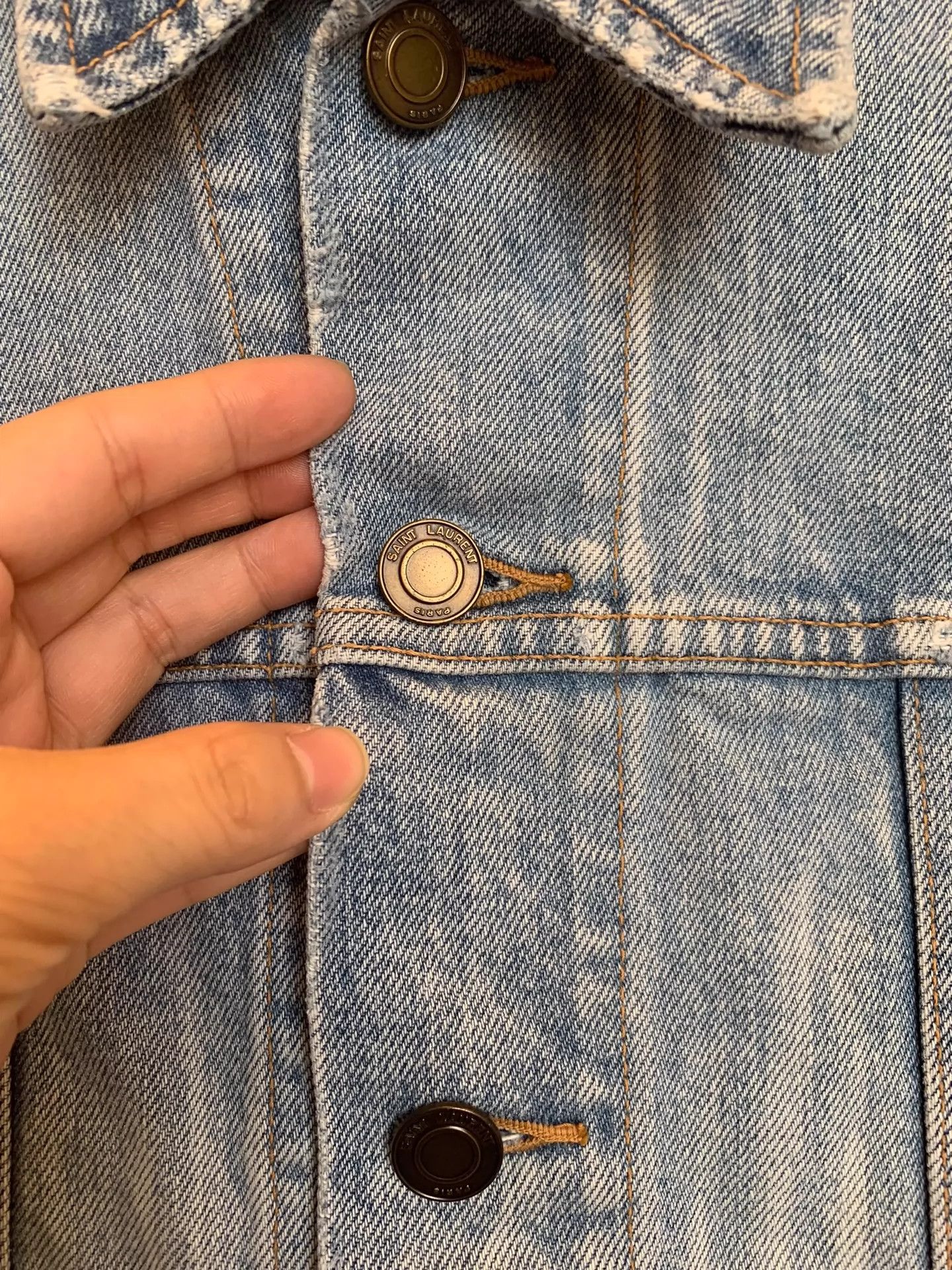 Saint Laurent Paris Saint Laurent Paris Women's cat denim jacket Size US XS / EU 42 / 0 - 5 Thumbnail
