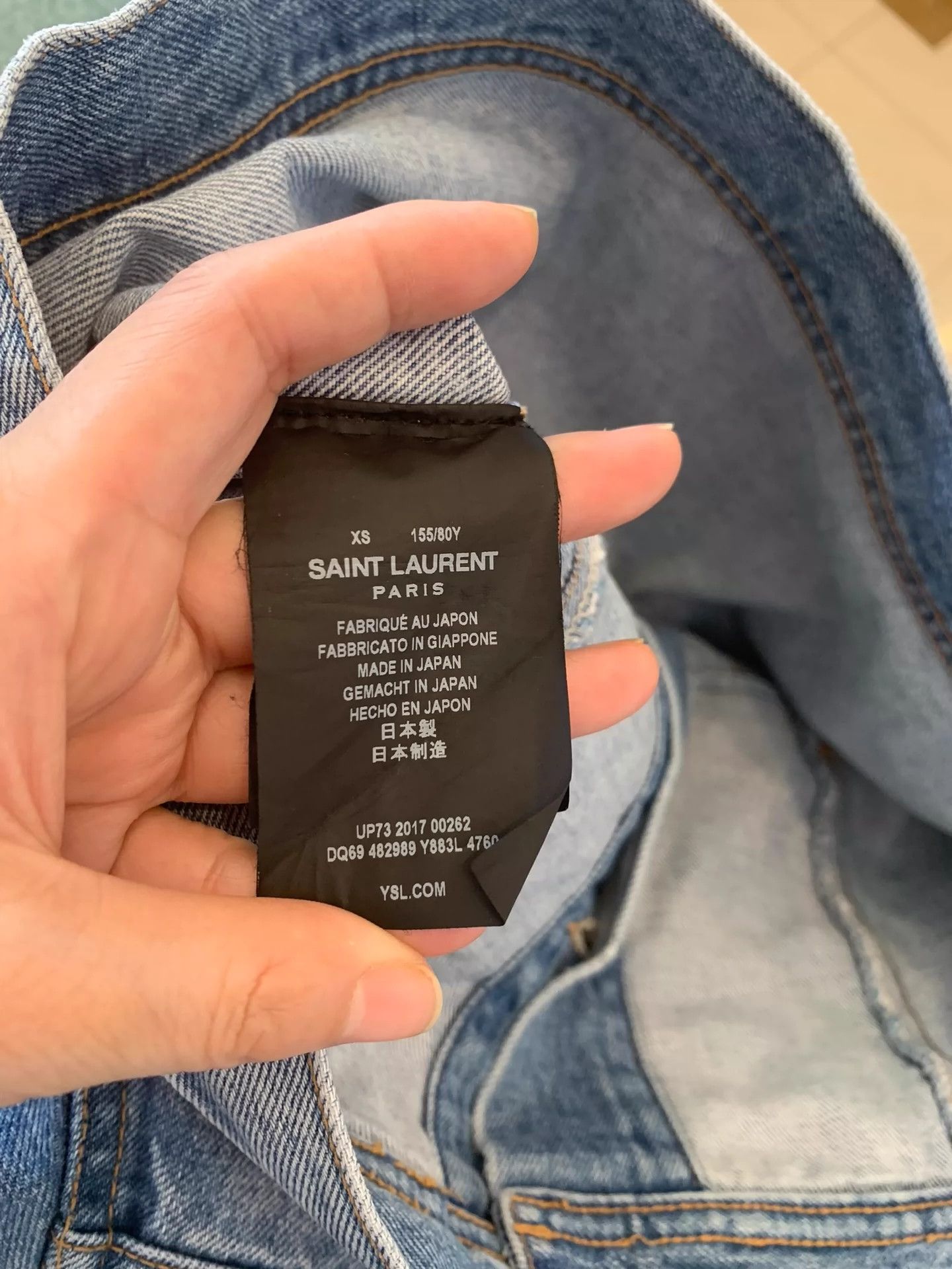Saint Laurent Paris Saint Laurent Paris Women's cat denim jacket Size US XS / EU 42 / 0 - 7 Thumbnail