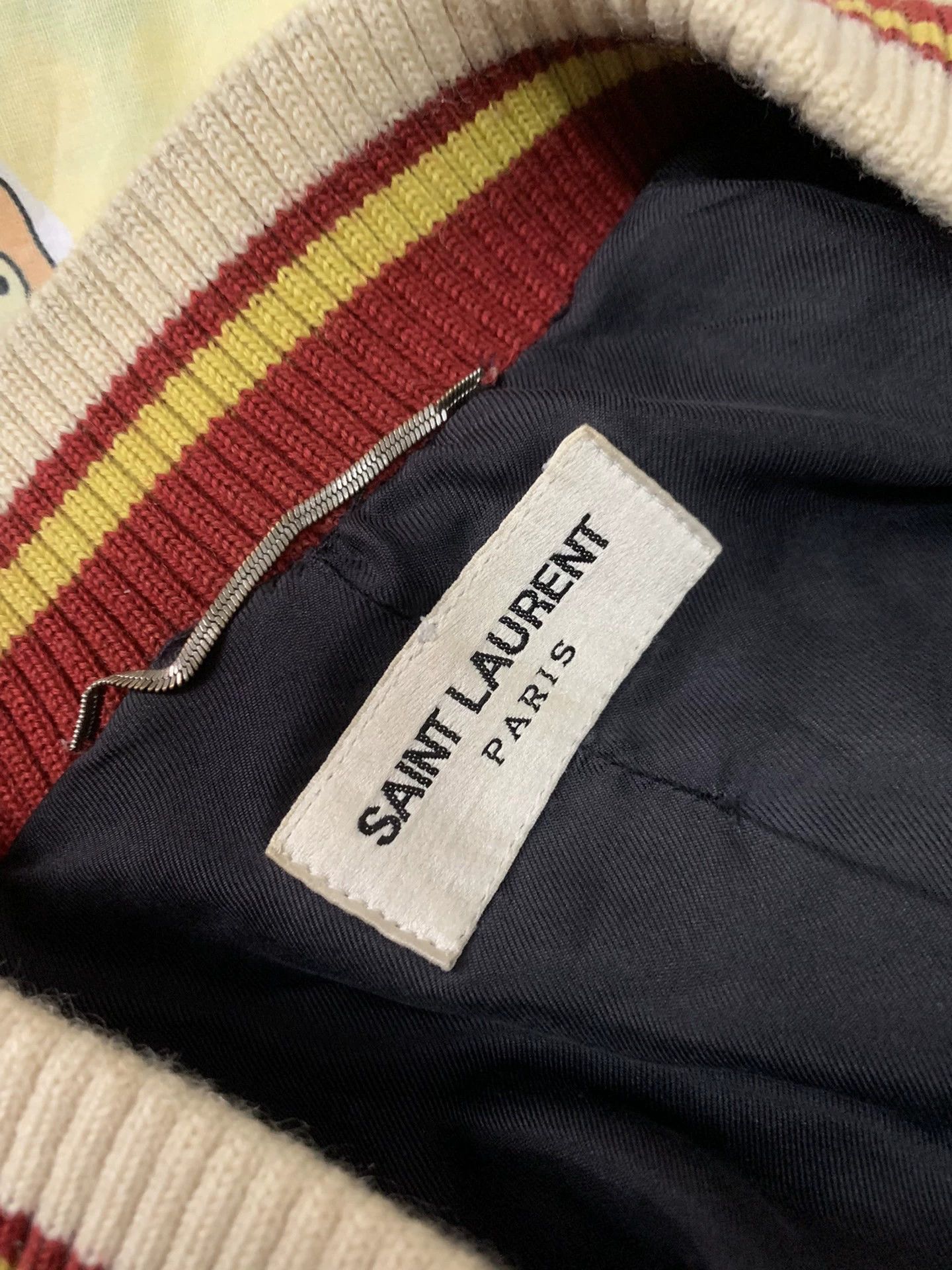 Saint Laurent Paris Saint Laurent Paris Blue silk baseball jacket Size US S / EU 44-46 / 1 - 3 Thumbnail