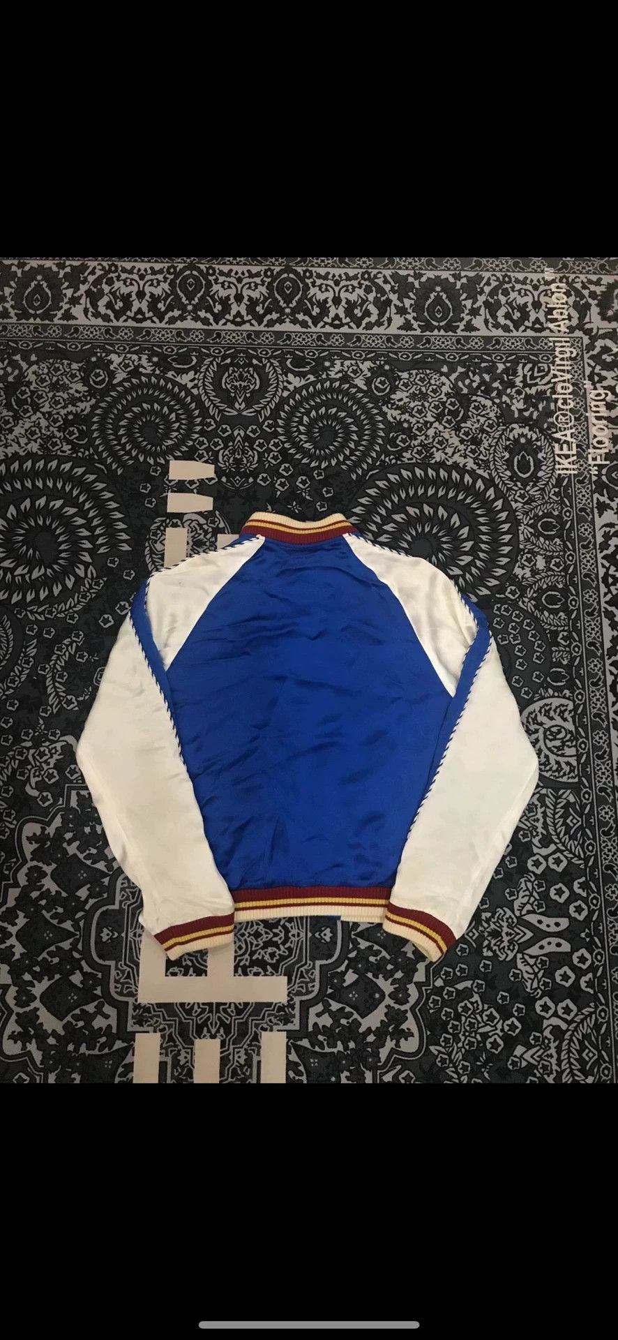 Saint Laurent Paris Saint Laurent Paris Blue silk baseball jacket Size US S / EU 44-46 / 1 - 2 Thumbnail