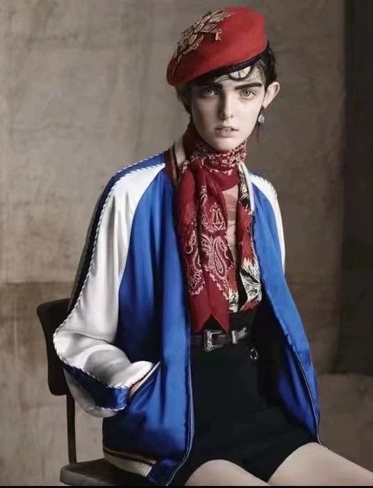 Saint Laurent Paris Saint Laurent Paris Blue silk baseball jacket Size US S / EU 44-46 / 1 - 6 Thumbnail