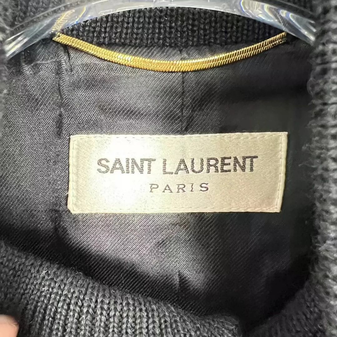 Saint Laurent Paris Saint Laurent Paris Black patchwork sleeve baseball jacket Size US XXS / EU 40 - 3 Thumbnail