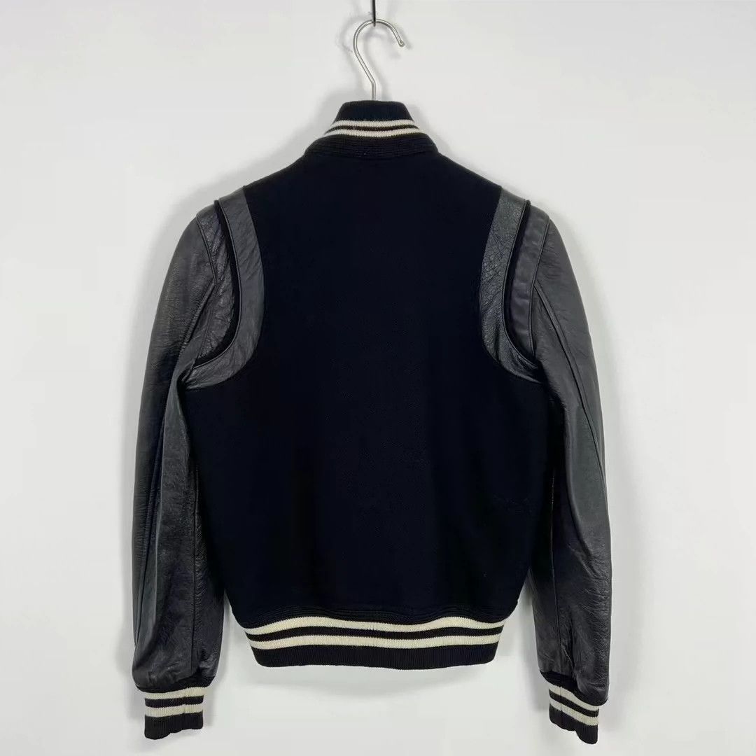 Saint Laurent Paris Saint Laurent Paris Black patchwork sleeve baseball jacket Size US XXS / EU 40 - 2 Thumbnail