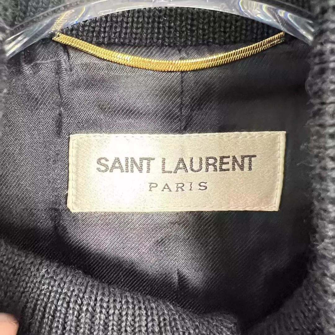 Saint Laurent Paris Saint Laurent Paris Black patchwork sleeve baseball jacket Size US XS / EU 42 / 0 - 3 Thumbnail