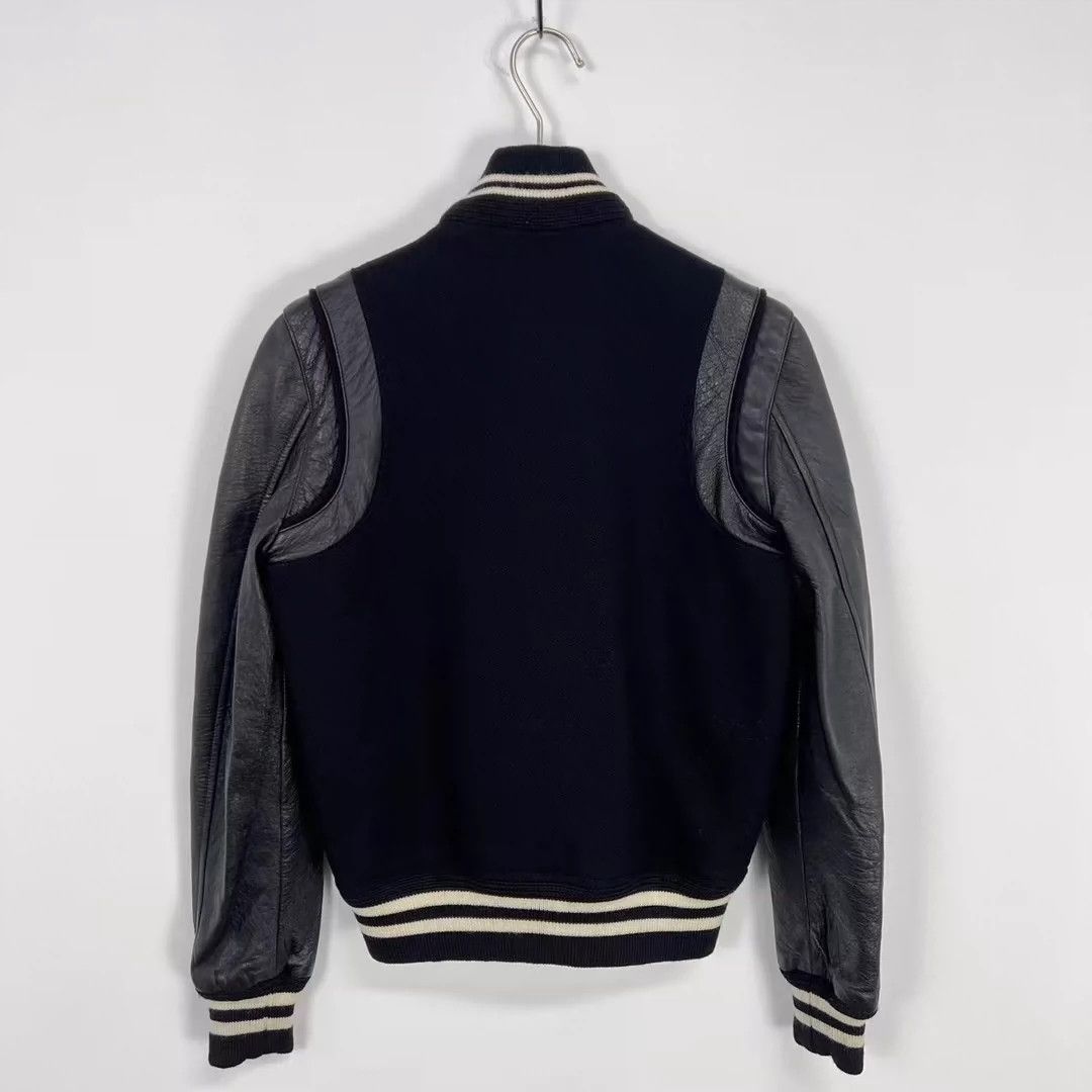 Saint Laurent Paris Saint Laurent Paris Black patchwork sleeve baseball jacket Size US XS / EU 42 / 0 - 2 Thumbnail