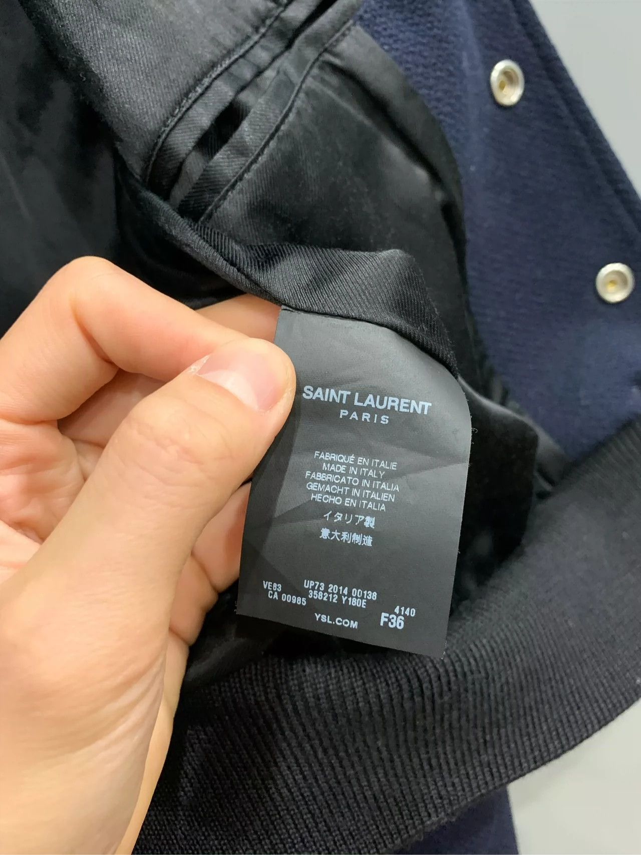 Saint Laurent Paris Saint Laurent Paris Deep blue baseball jersey Size US XS / EU 42 / 0 - 5 Thumbnail