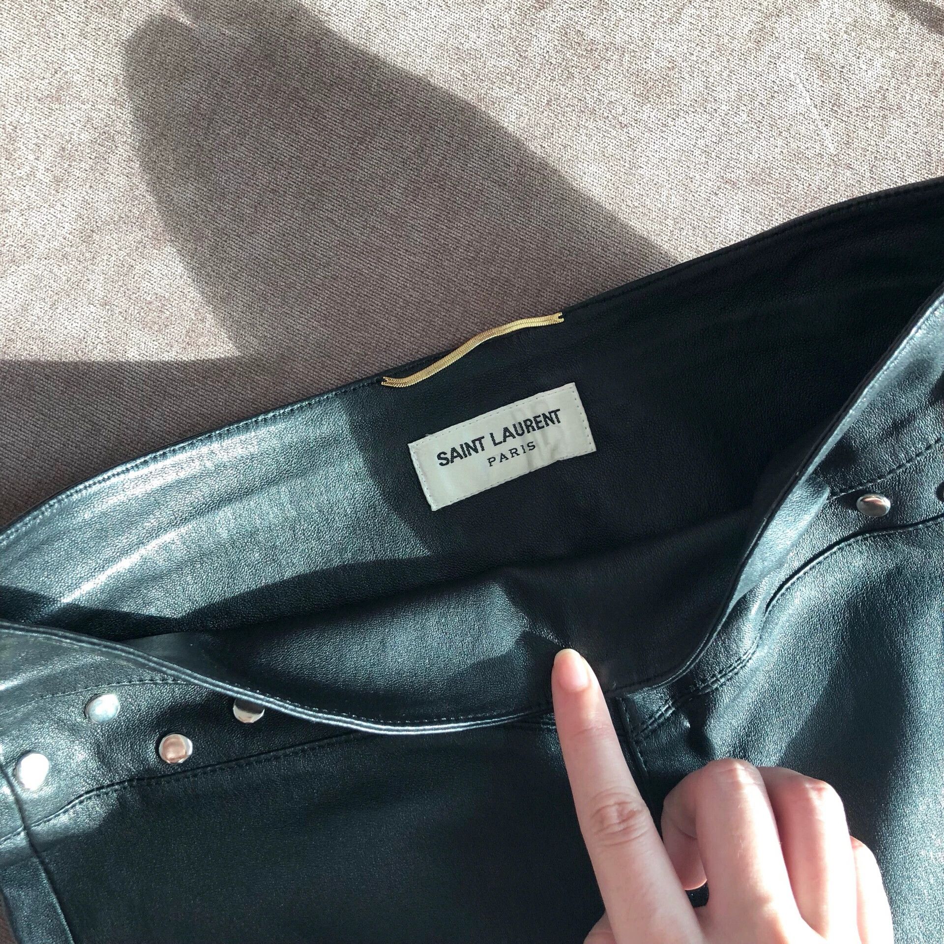 Saint Laurent Paris Saint Laurent Paris Black classic leather pants Size US 38 / EU 54 - 2 Thumbnail