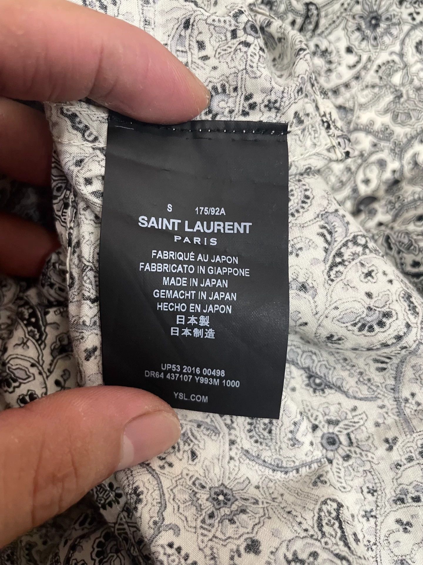 Saint Laurent Paris Saint Laurent Paris Cashew flower shirt Size US M / EU 48-50 / 2 - 4 Thumbnail