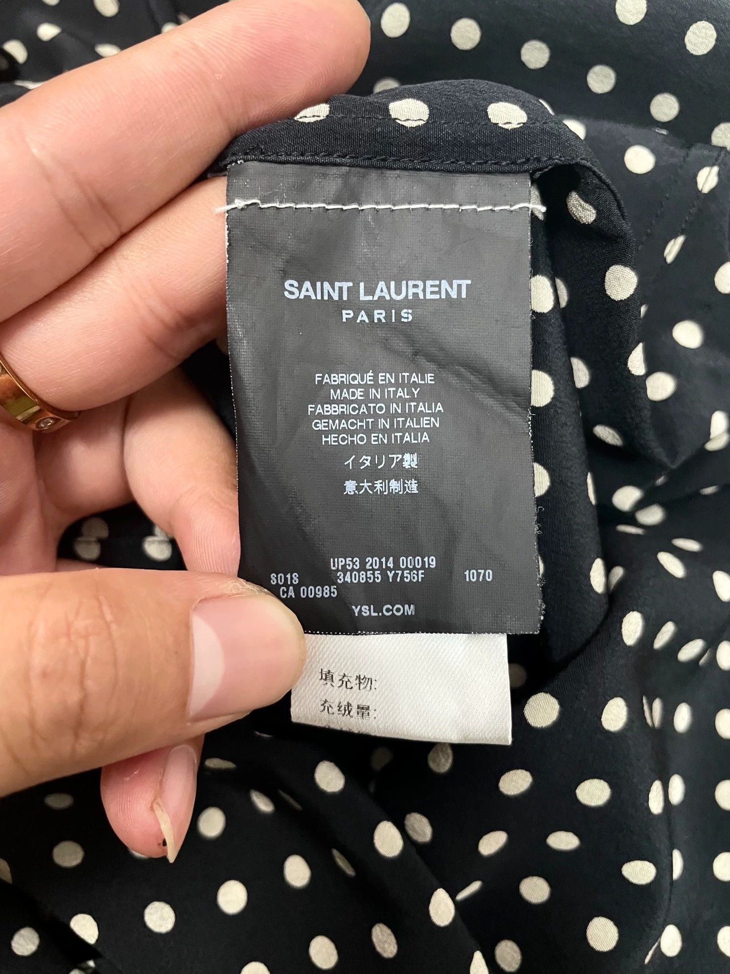Saint Laurent Paris Saint Laurent Paris Black and white polka dot shirt Size US XS / EU 42 / 0 - 4 Thumbnail