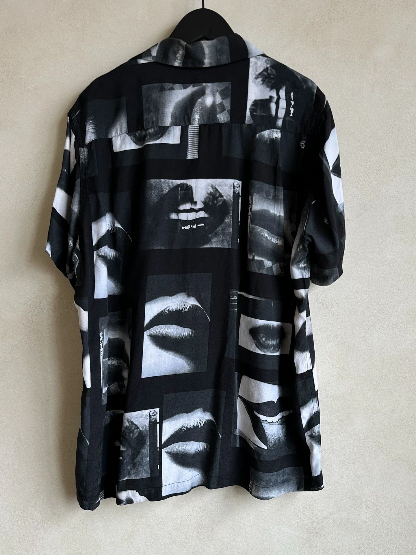 Wacko maria Daido Moriyama Heaven Tokyo Black Bite Lip Short Sleeve Shirt