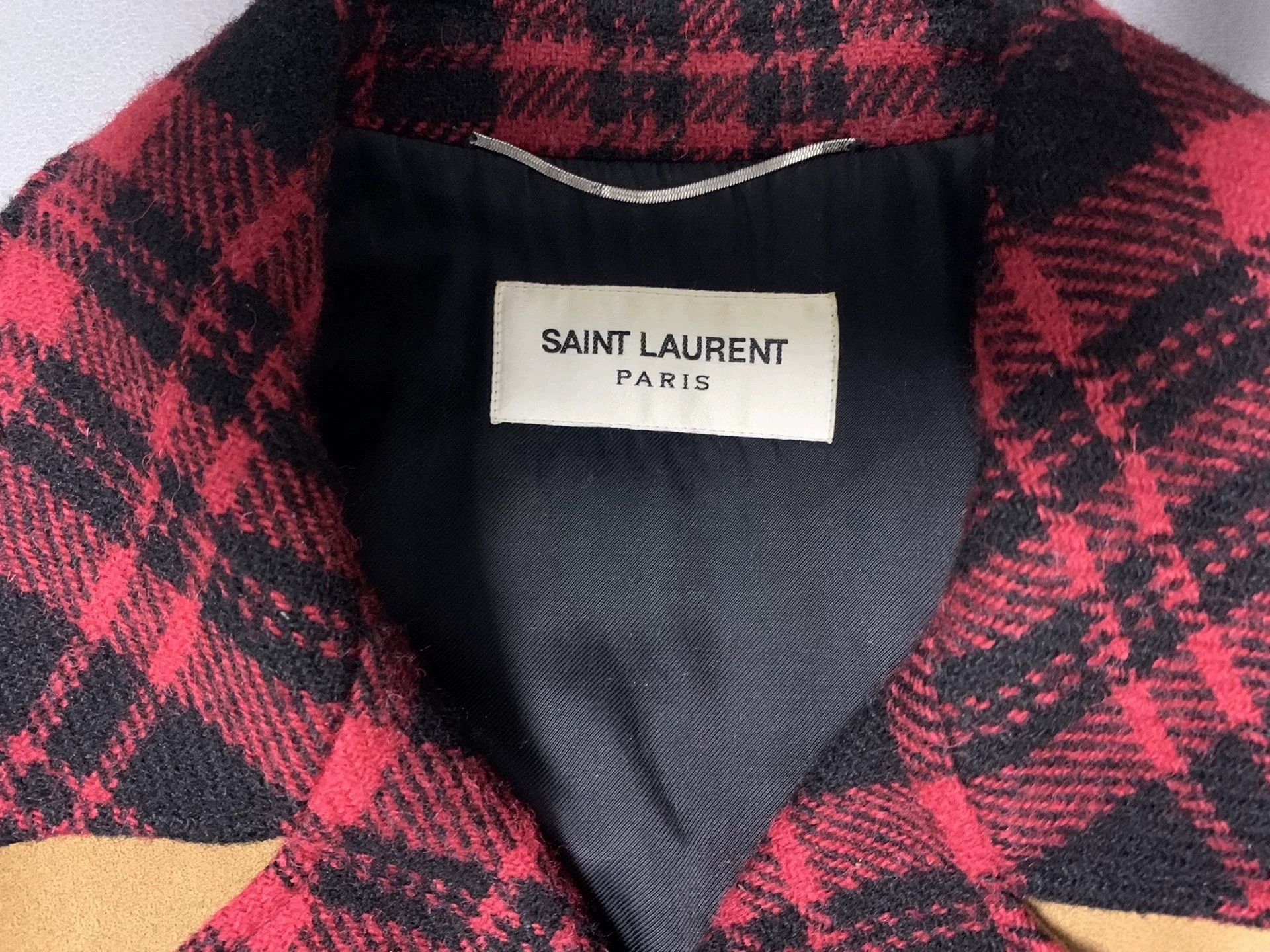 Saint Laurent Paris Saint Laurent Paris Red checkered suede coat Size US L / EU 52-54 / 3 - 3 Thumbnail