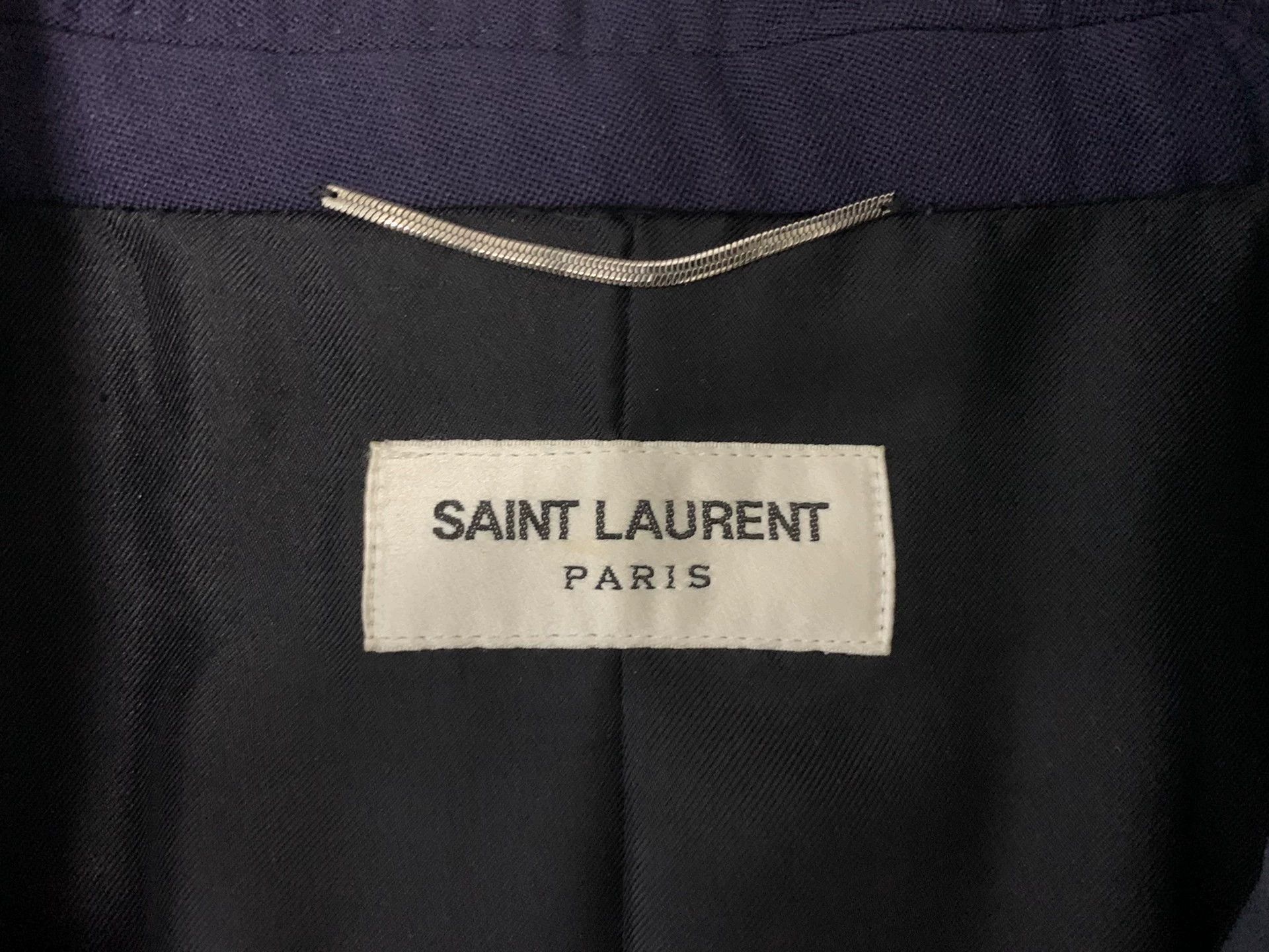 Saint Laurent Paris Saint Laurent Paris Deep blue silk collar suit jacket Size US M / EU 48-50 / 2 - 3 Thumbnail
