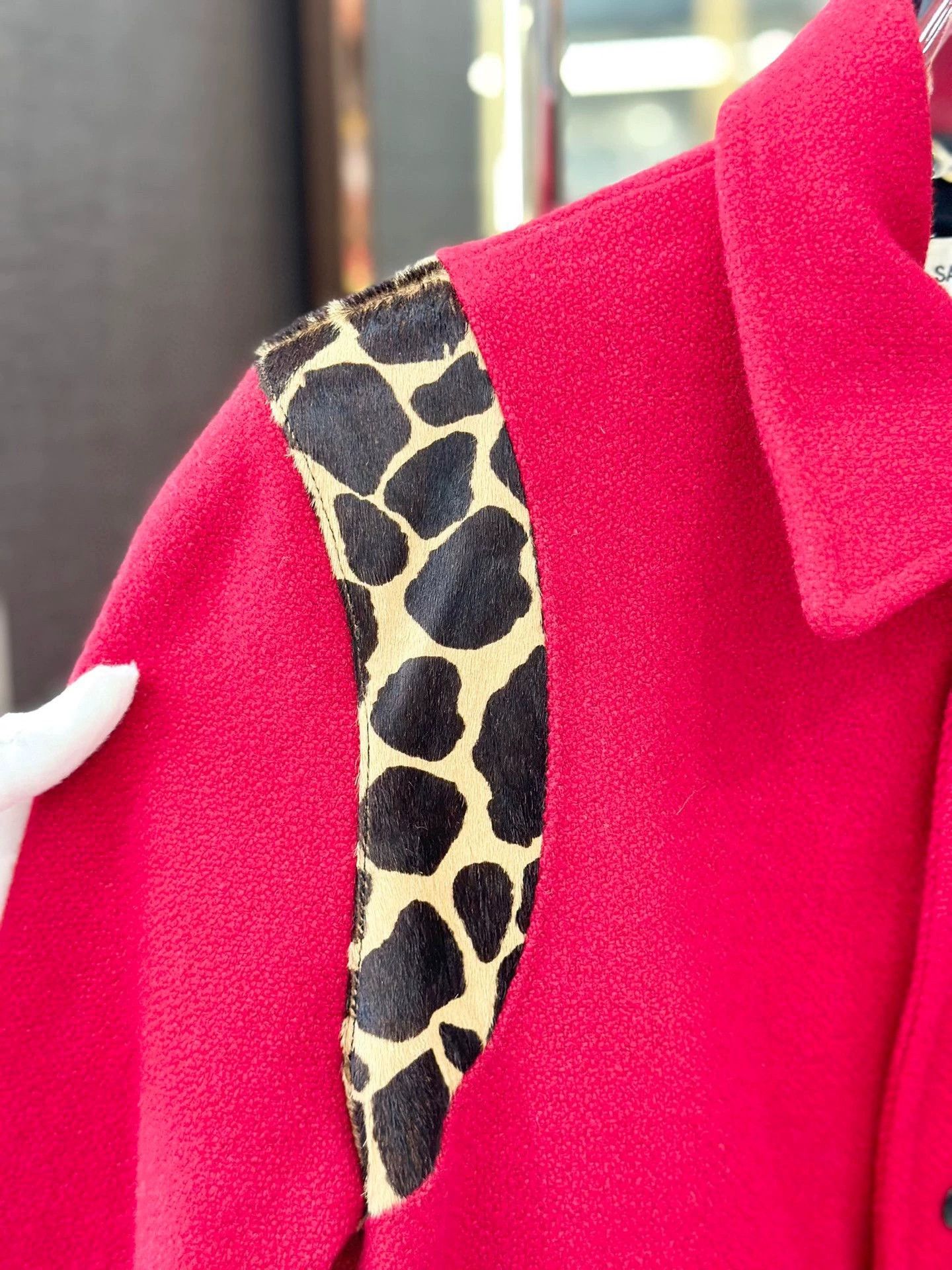 Saint Laurent Paris Saint Laurent Paris Red leopard print baseball jacket Size US XS / EU 42 / 0 - 6 Thumbnail