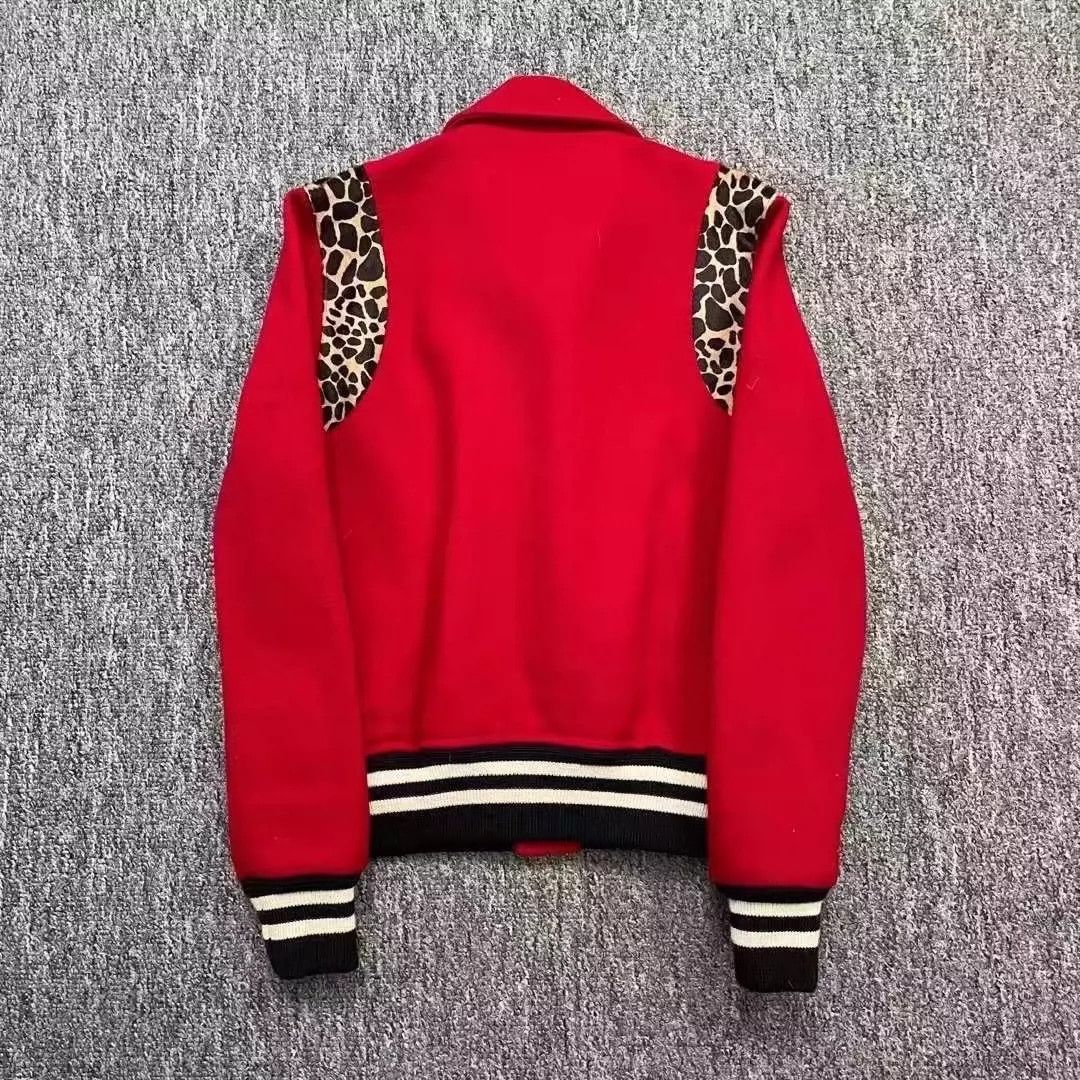 Saint Laurent Paris Red leopard print baseball jacket Size US XS / EU 42 / 0 - 2 Thumbnail