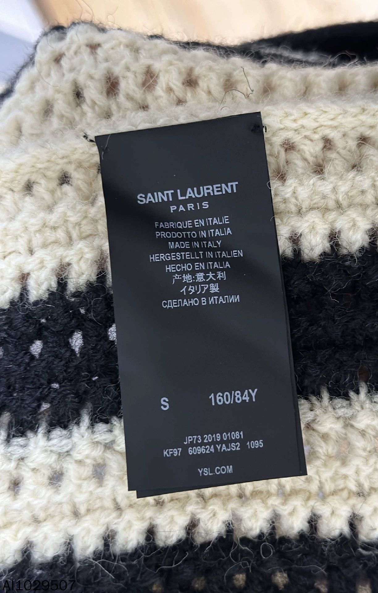 Saint Laurent Paris Saint Laurent Paris Black and white striped knitted sweater Size US S / EU 44-46 / 1 - 5 Thumbnail