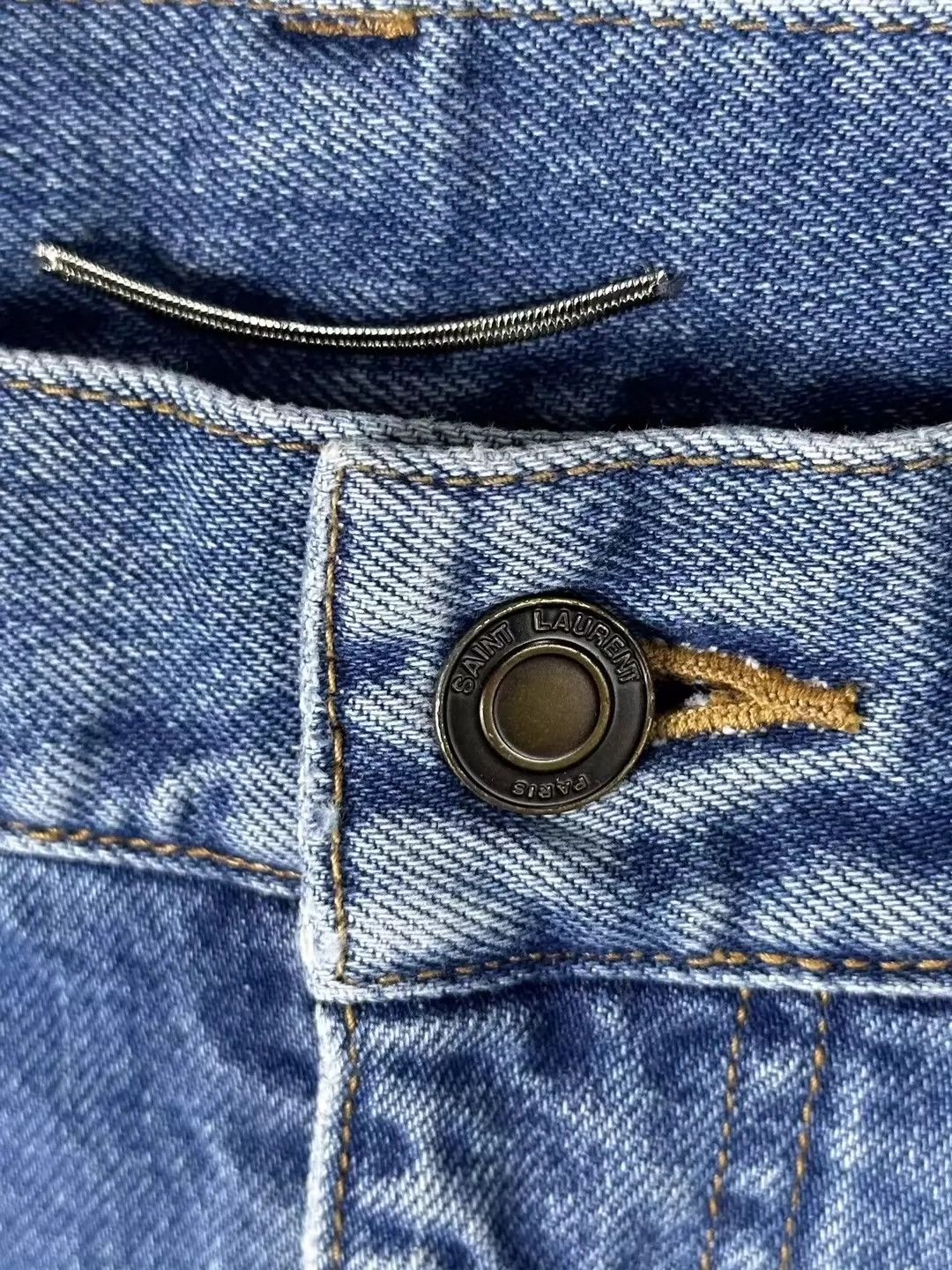 Saint Laurent Paris Saint Laurent Paris Washed blue embroidered jeans Size US 30 / EU 46 - 4 Thumbnail
