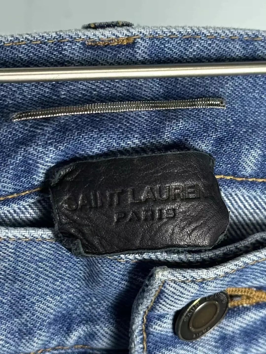 Saint Laurent Paris Saint Laurent Paris Washed blue embroidered jeans Size US 30 / EU 46 - 5 Thumbnail