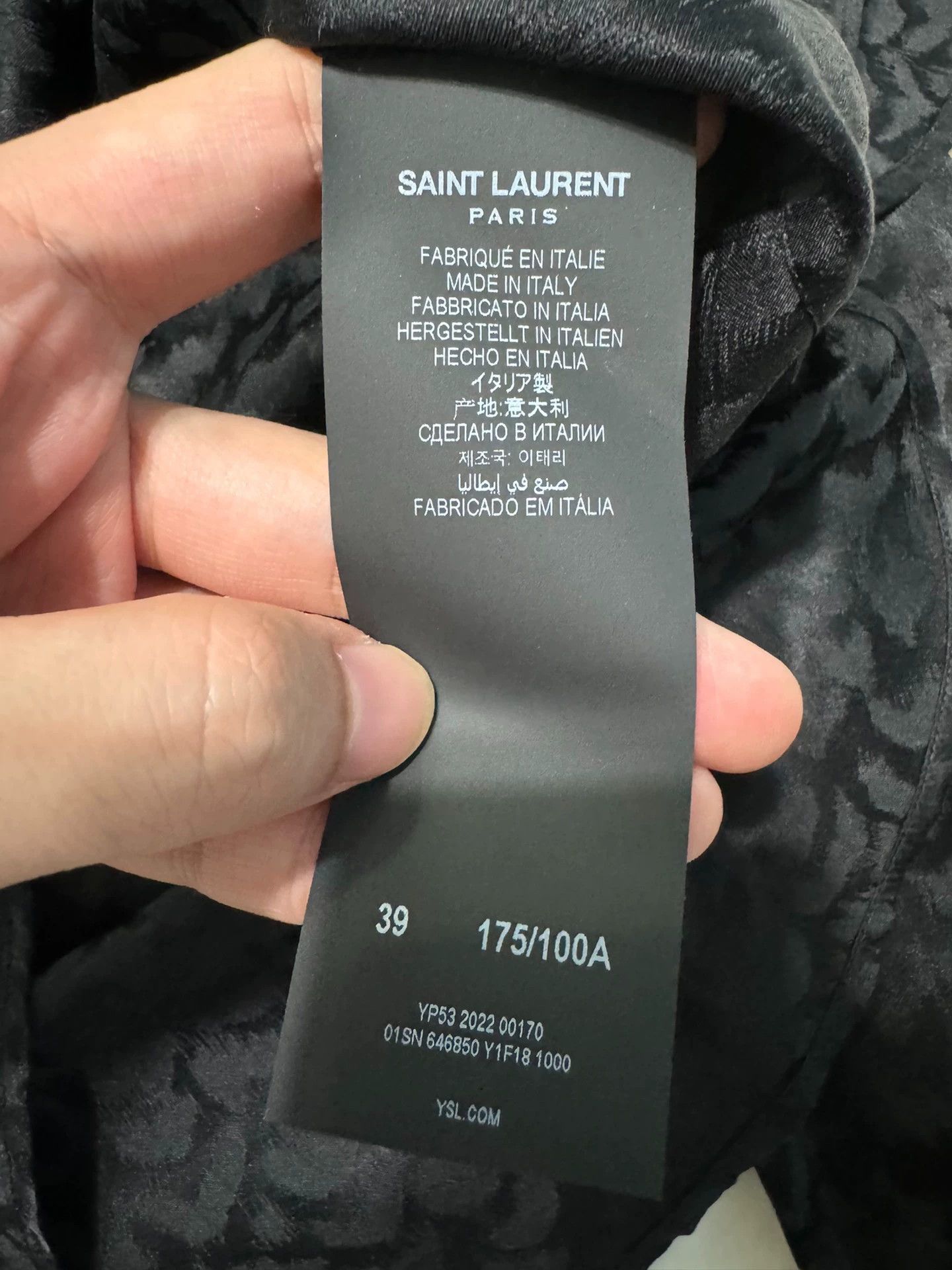 Saint Laurent Paris Laurent Paris Black Panther Pattern Shirt Size US S / EU 44-46 / 1 - 3 Thumbnail