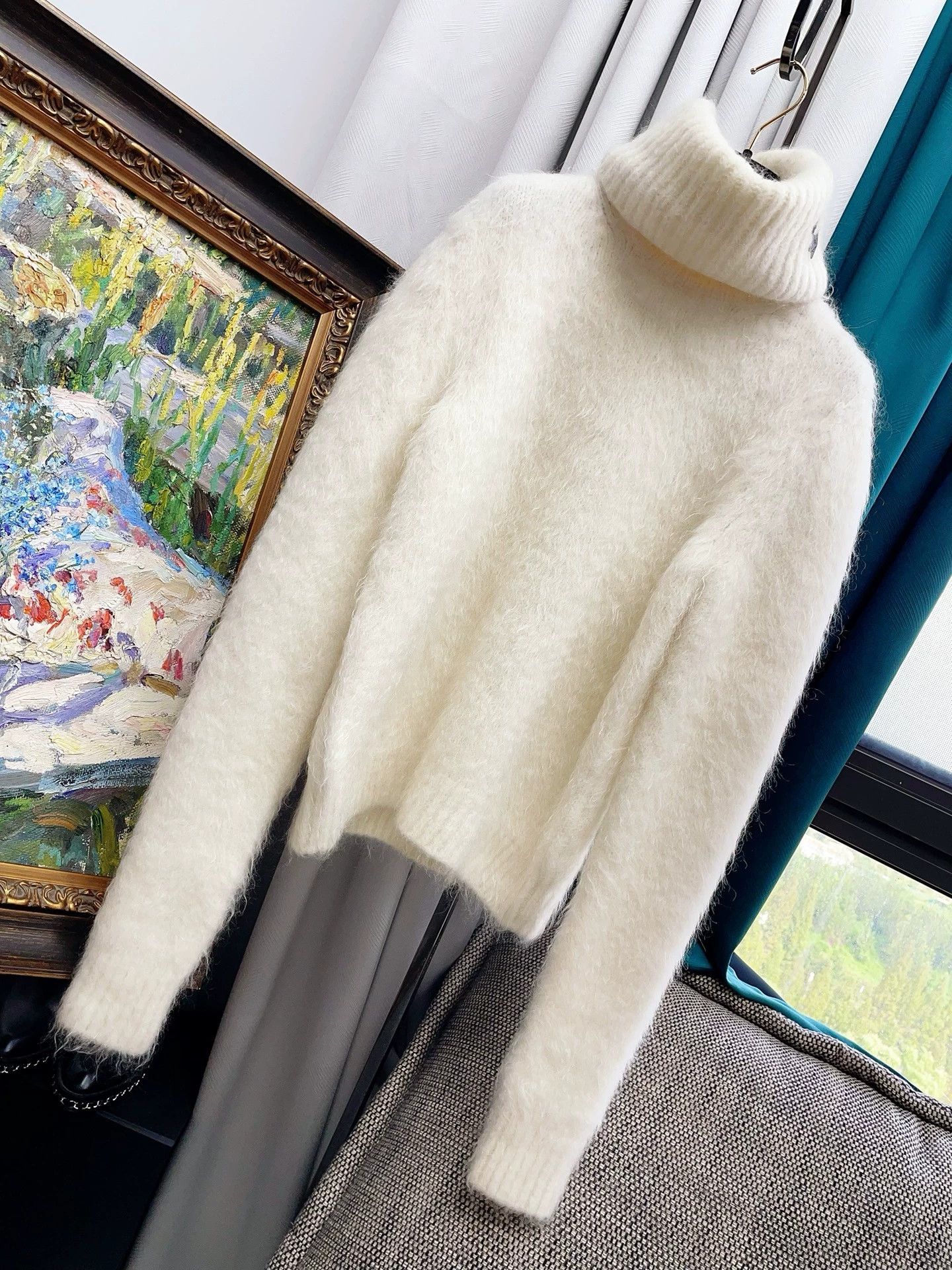 Saint Laurent Paris Saint Laurent Paris White mohair sweater Size US M / EU 48-50 / 2 - 2 Thumbnail