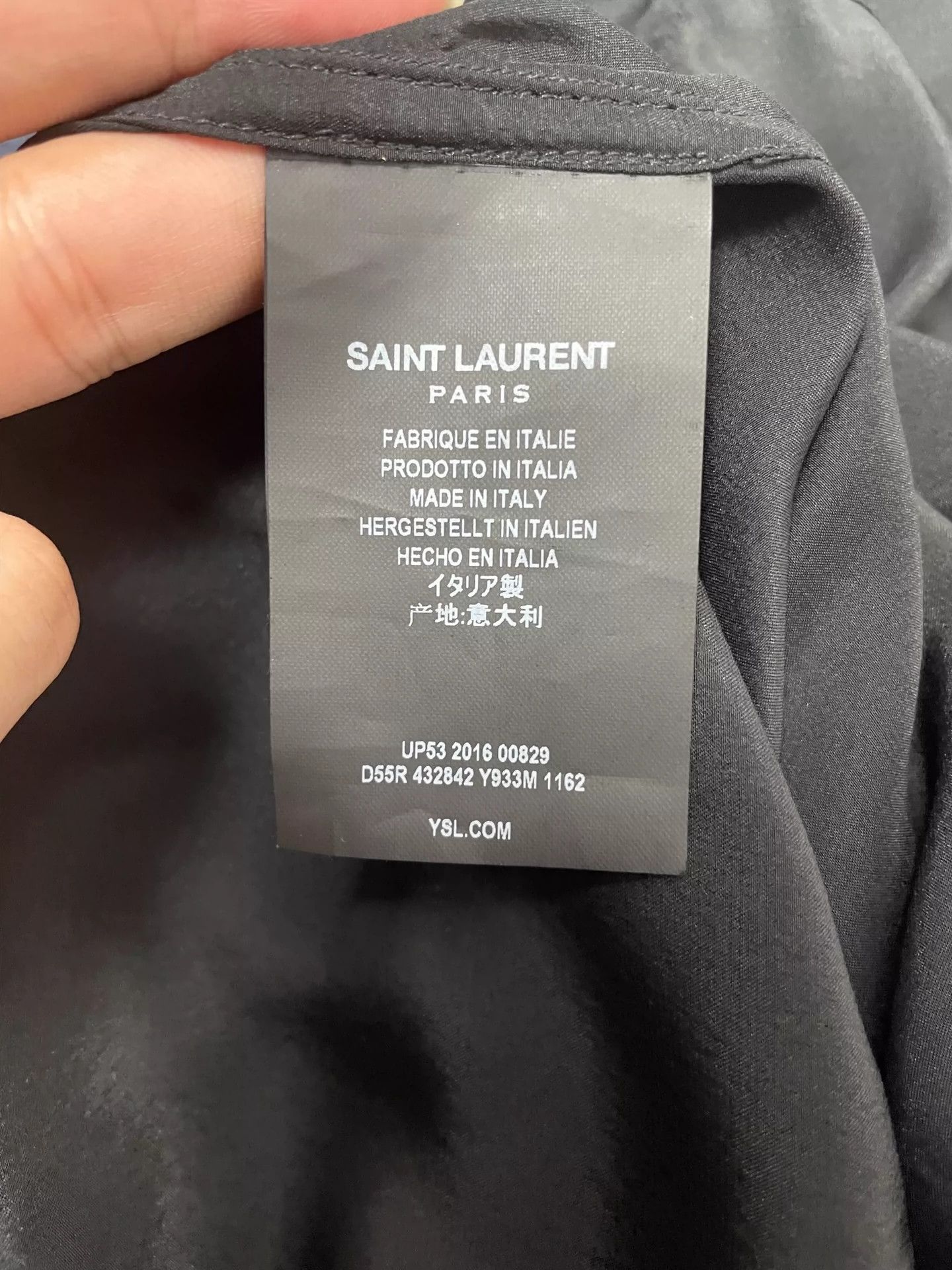 Saint Laurent Paris Saint Laurent Paris Color blocked mulberry silk shirt Size US M / EU 48-50 / 2 - 4 Thumbnail