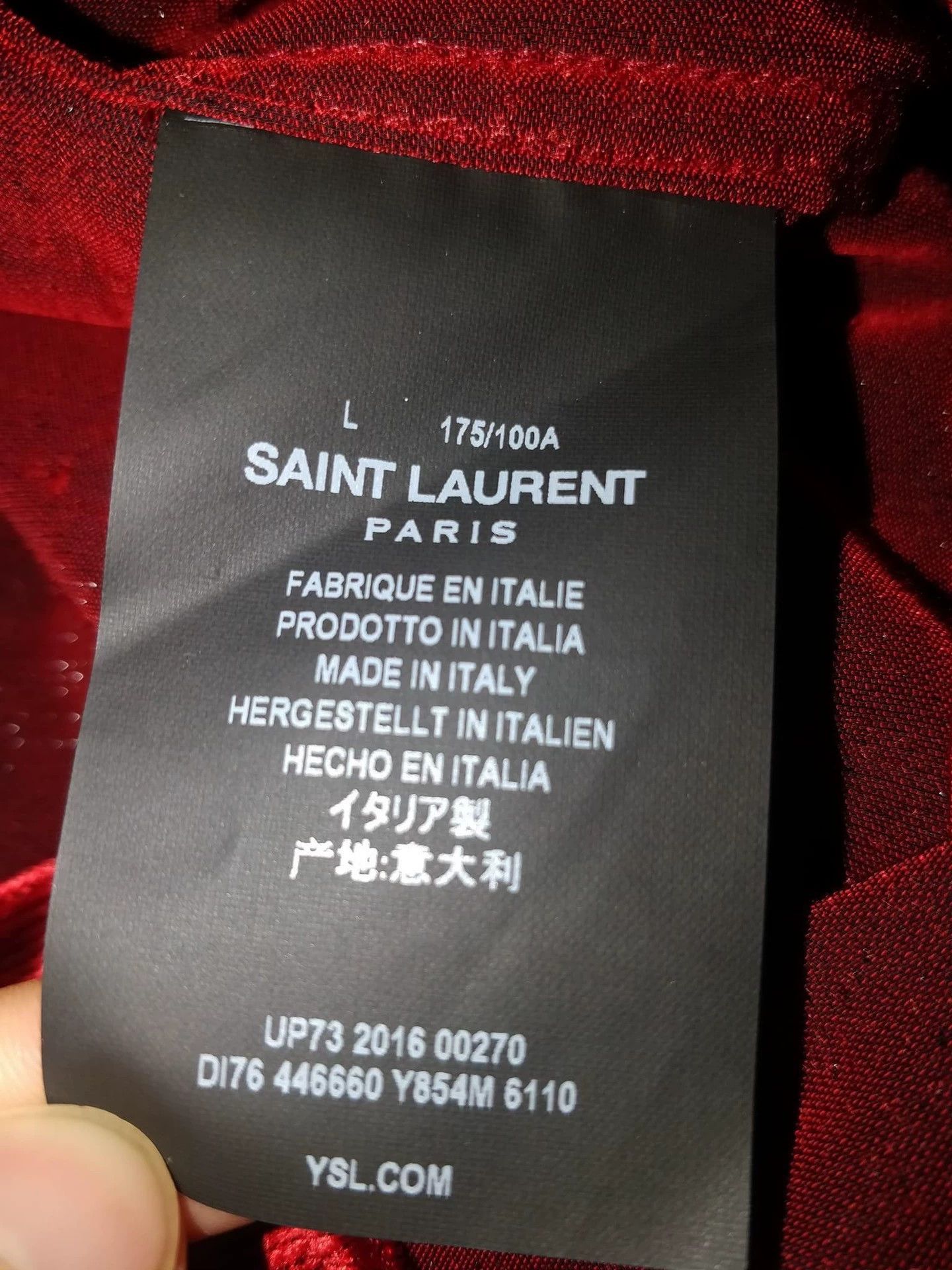 Saint Laurent Paris Saint Laurent Paris Red velvet shirt Size US L / EU 52-54 / 3 - 5 Thumbnail