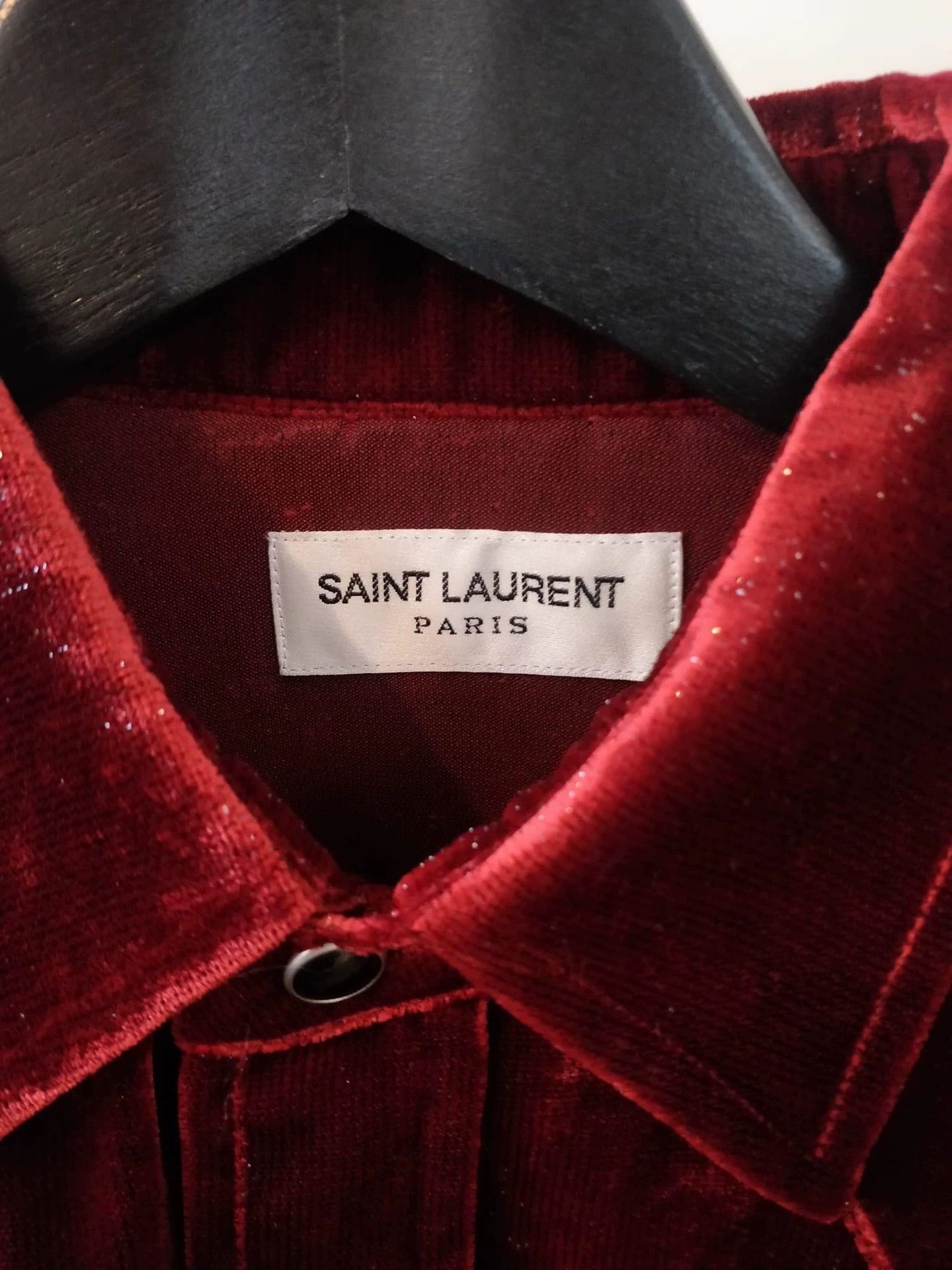 Saint Laurent Paris Saint Laurent Paris Red velvet shirt Size US L / EU 52-54 / 3 - 4 Thumbnail