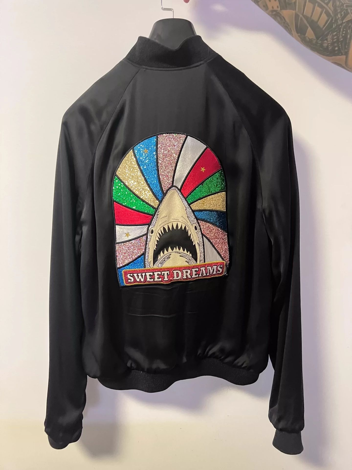 Saint Laurent Paris Saint Laurent Paris Shark Embroidered Baseball Jacket Size US M / EU 48-50 / 2 - 2 Thumbnail